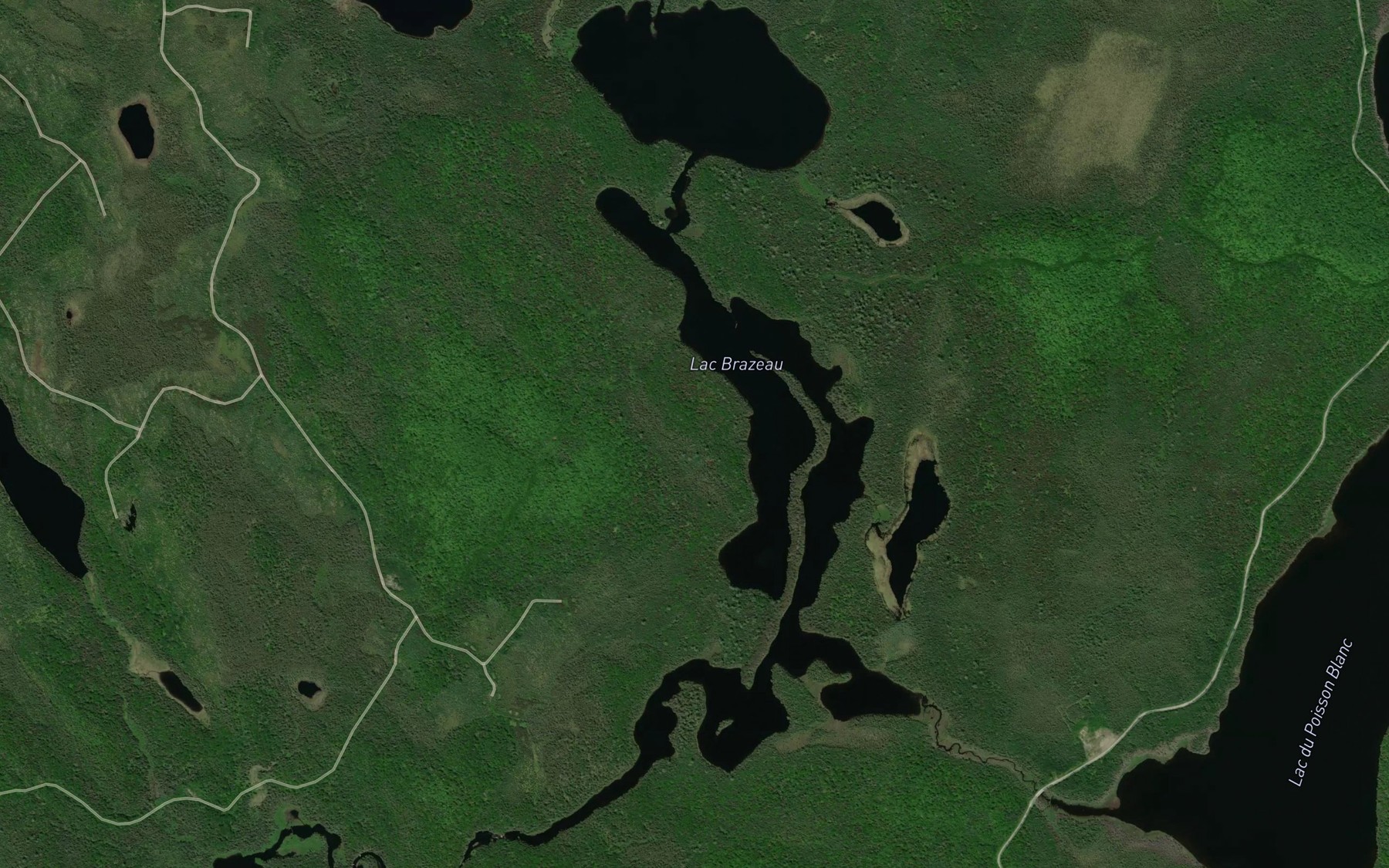 Satellite map of the Lac Brazeau