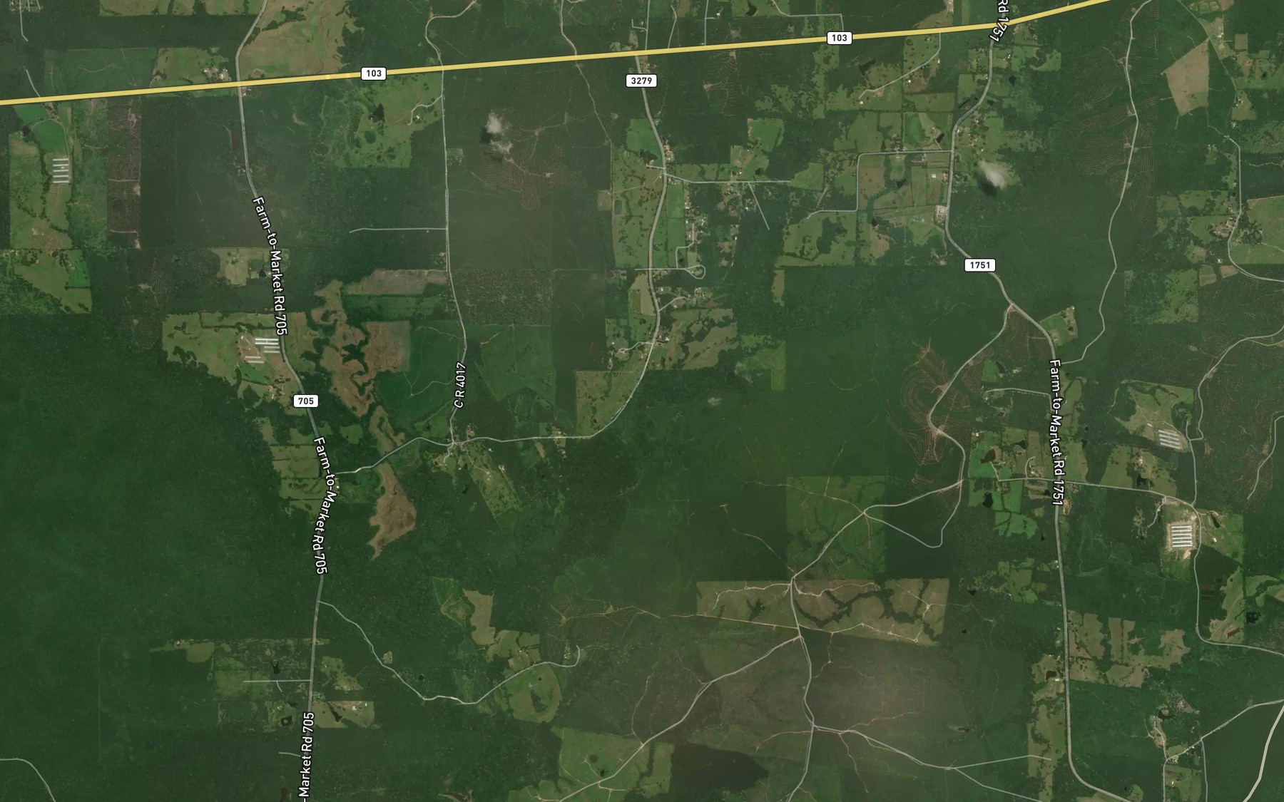 Satellite map of the Caney Creek