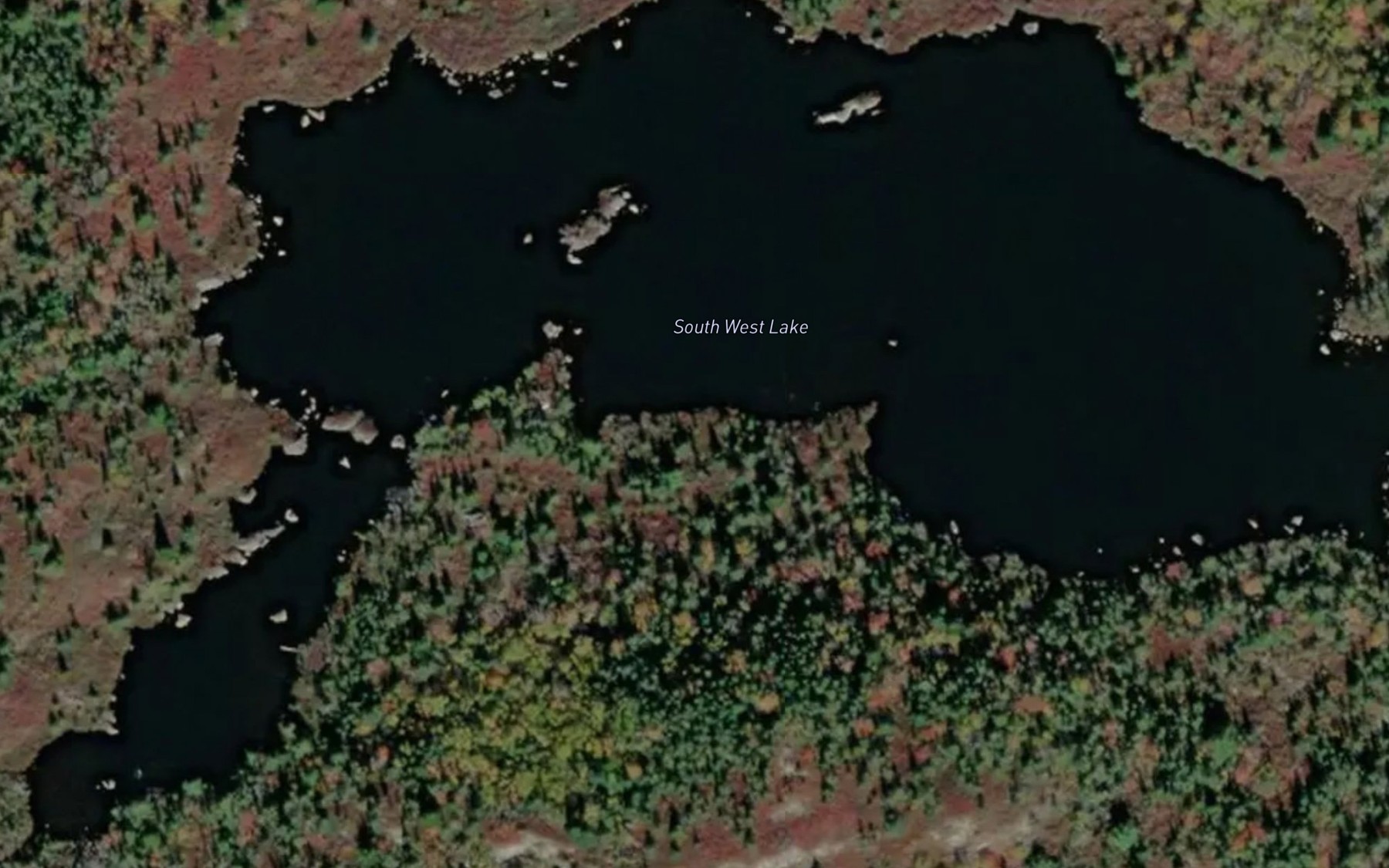 Satellite map of the South West Lake