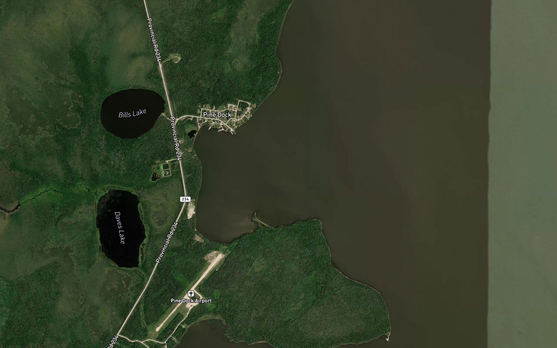Satellite map of the Jackpine Bay