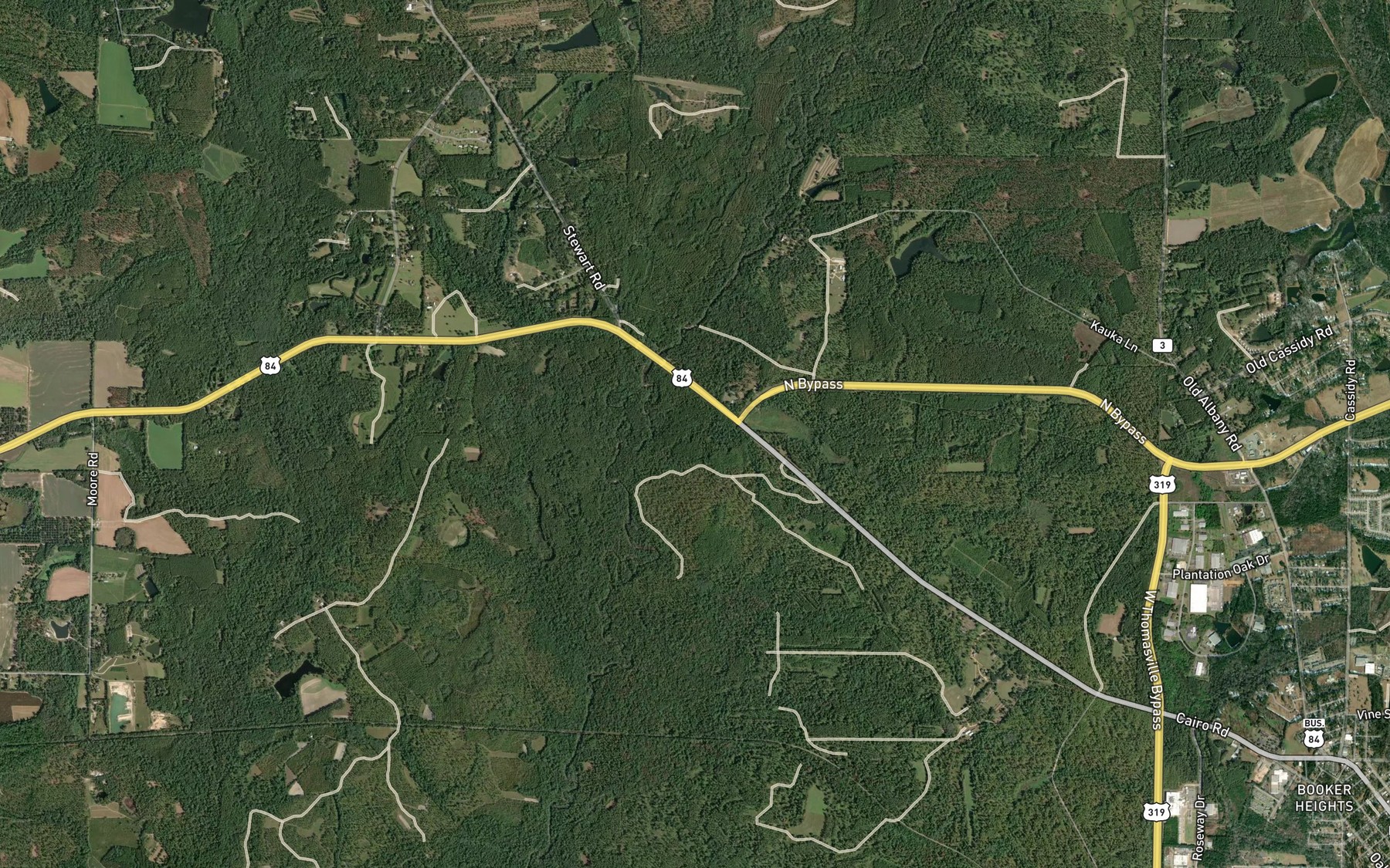 Satellite map of the Watts Branch