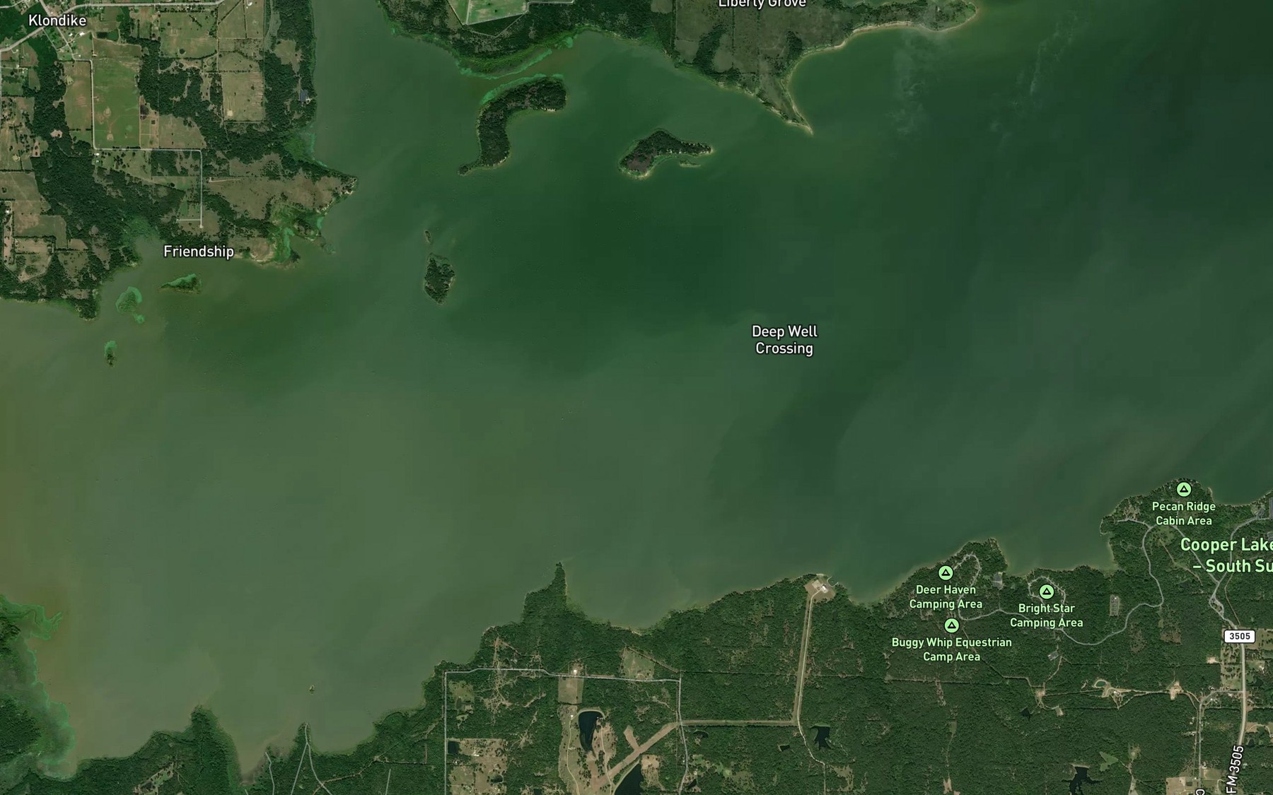 Satellite map of the Merrit Creek