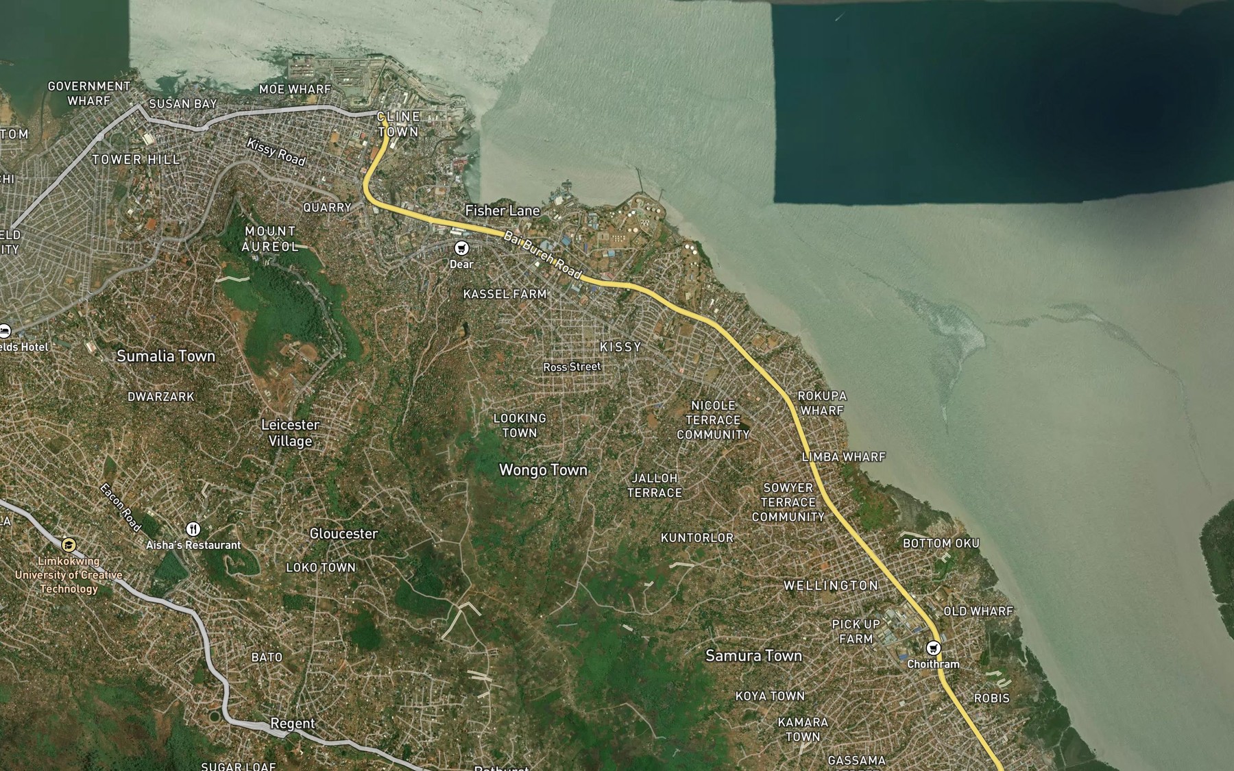 Satellite map of the Cow Water