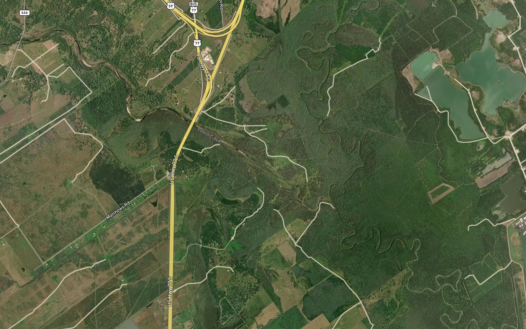 Satellite map of the Samson Bayou