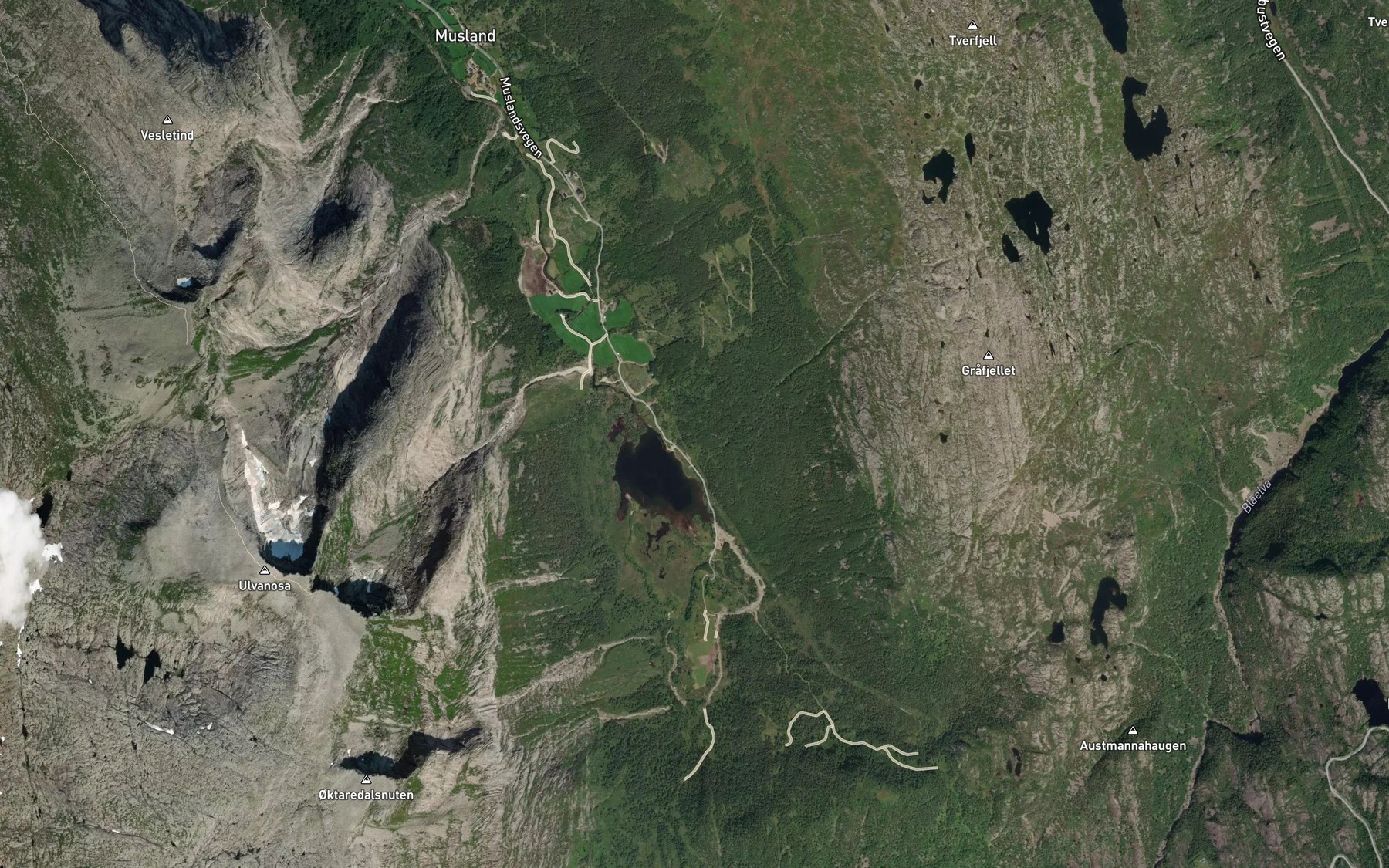 Satellite map of the Djupedalsbekken