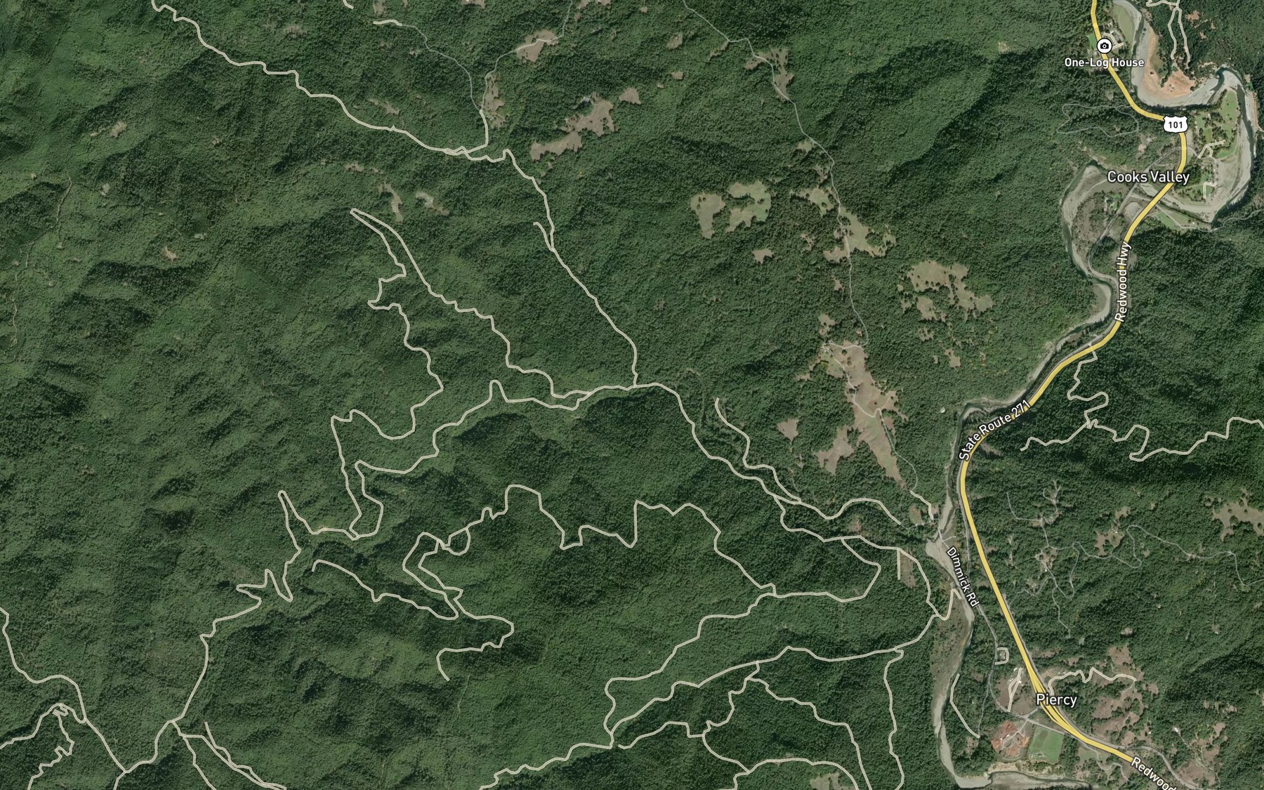 Satellite map of the Jones Creek