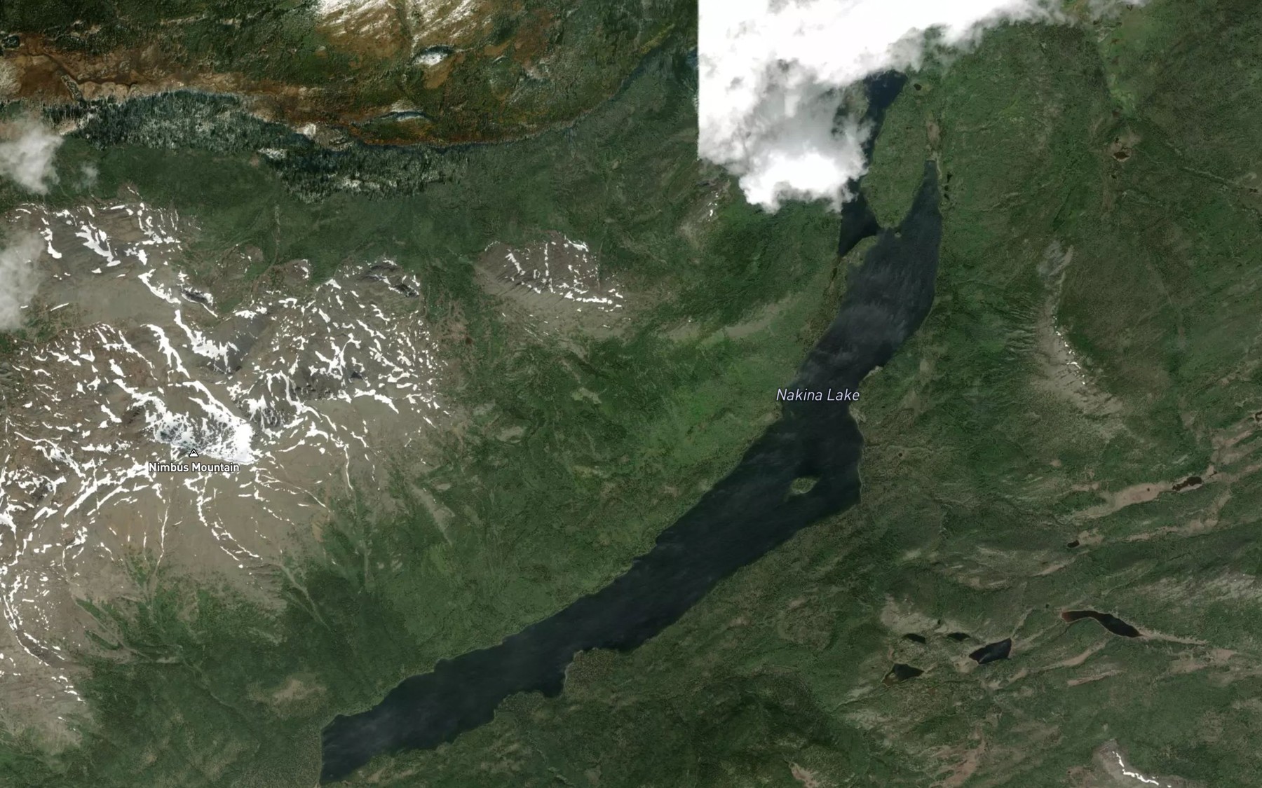 Satellite map of the Nakina Lake
