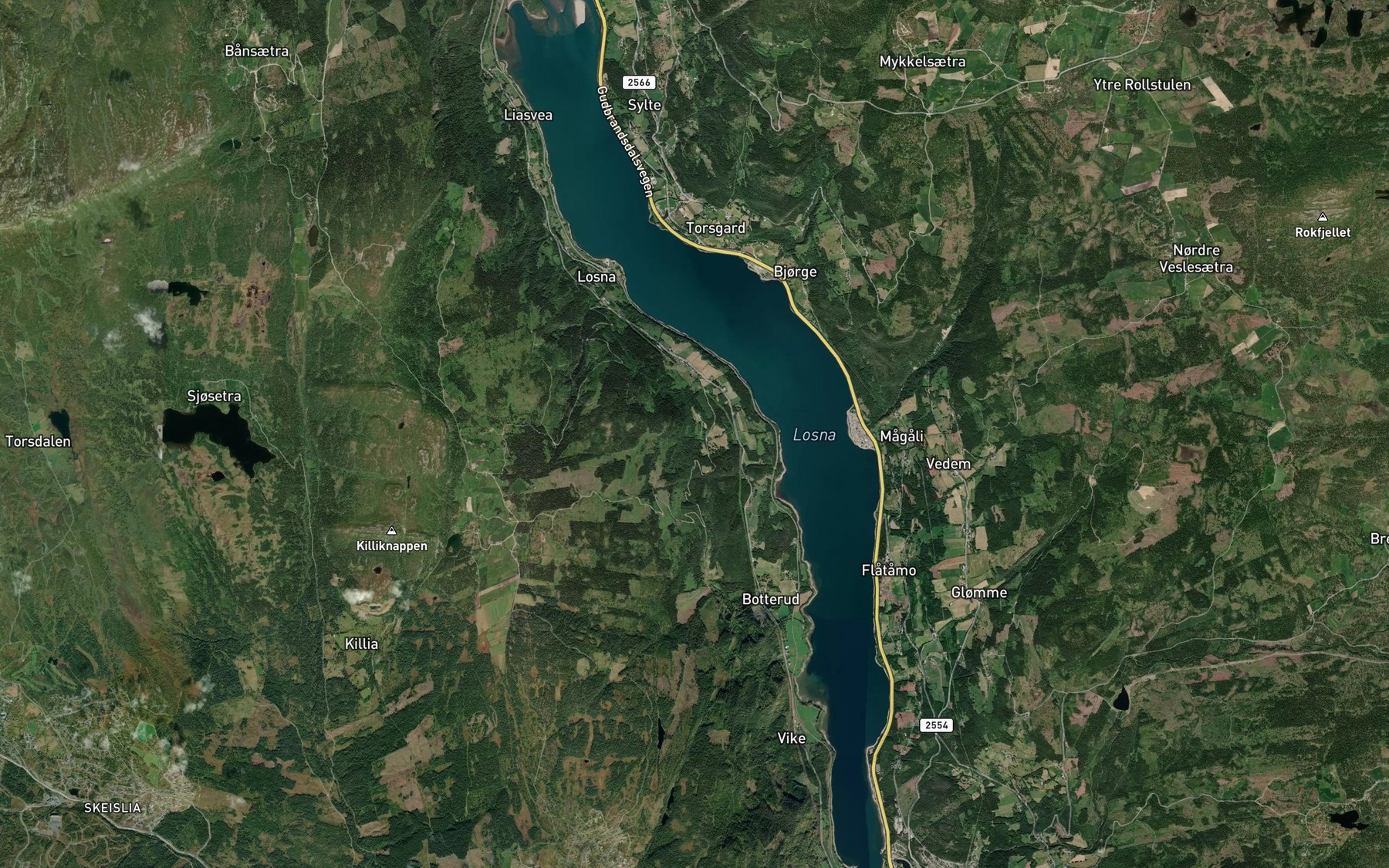 Satellite map of the Losna