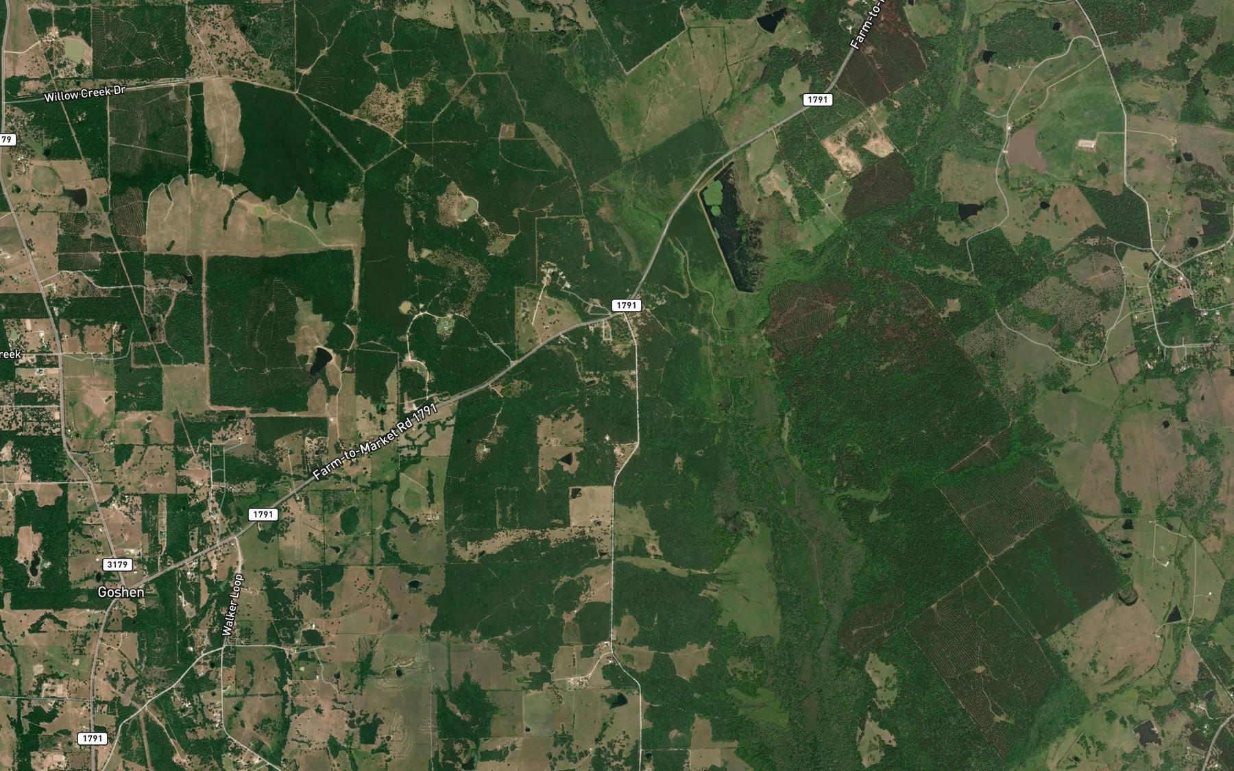 Satellite map of the Welch Branch