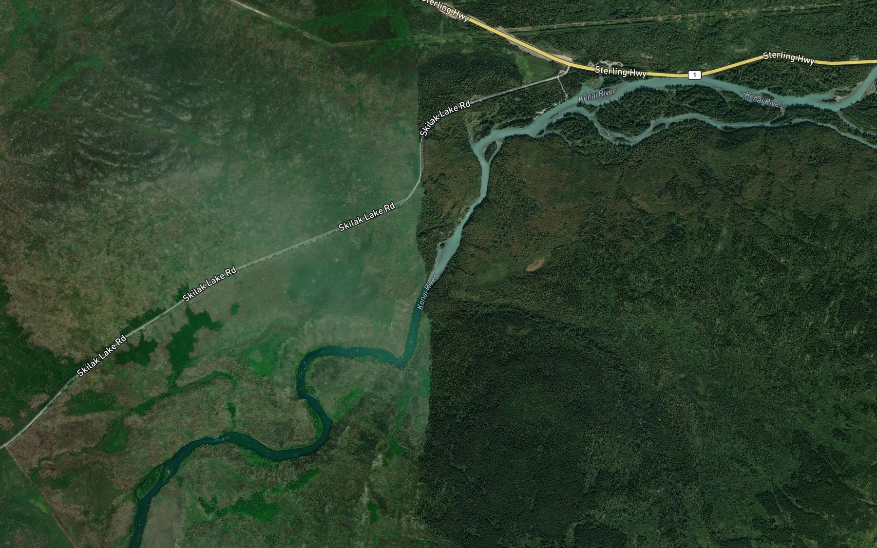 Satellite map of the Surprise Creek