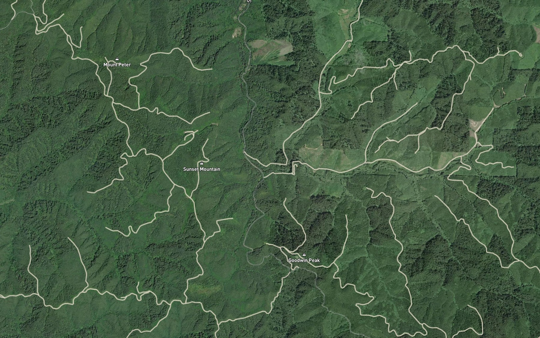 Satellite map of the Fall Creek