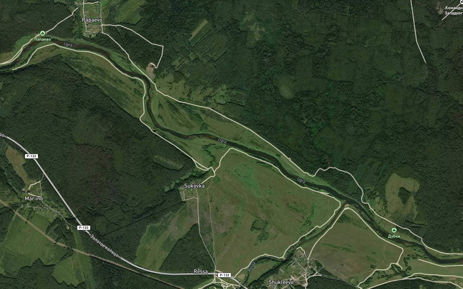 Satellite map of the Uzhayka