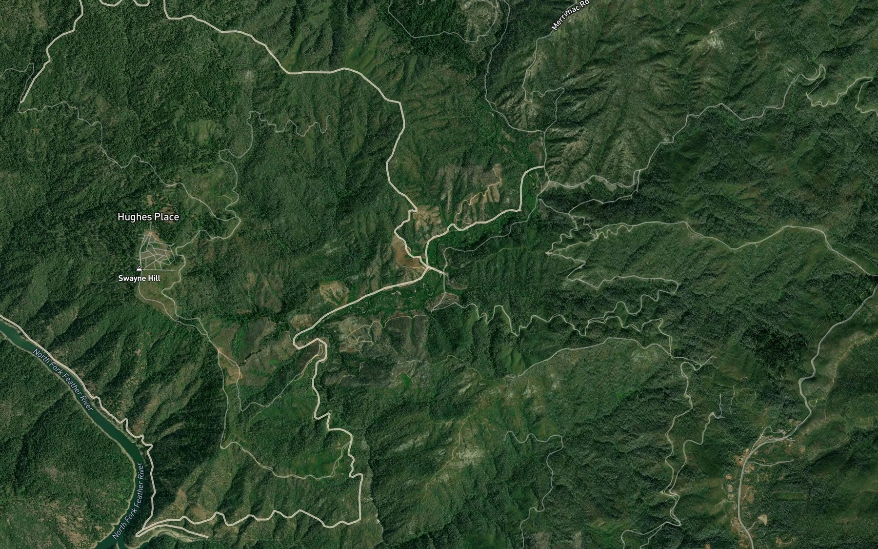 Satellite map of the Ram Creek
