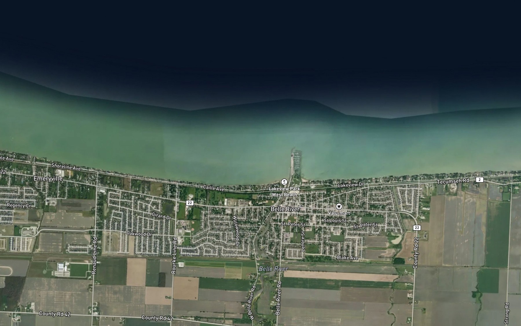 Satellite map of the Belle Riviere