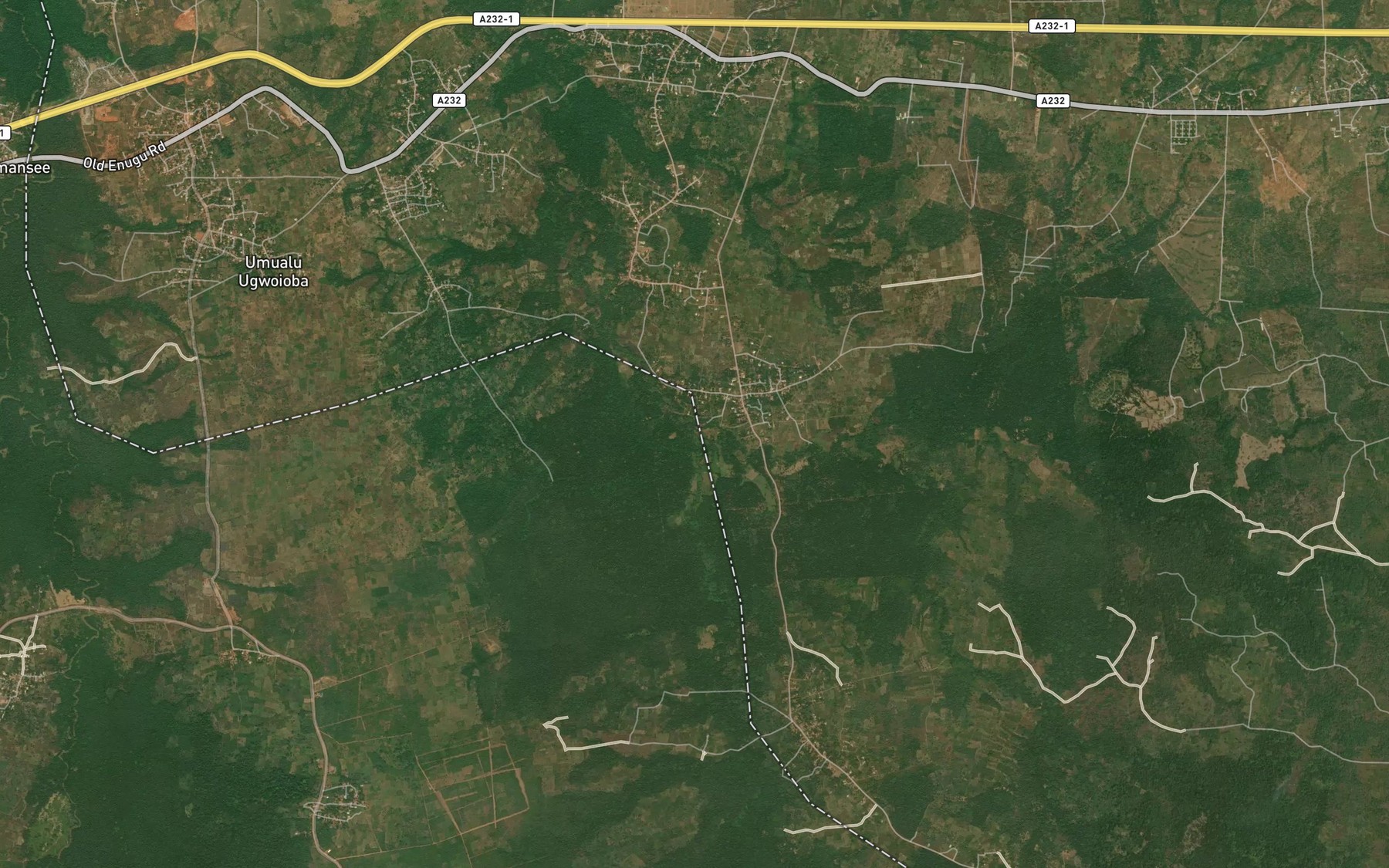 Satellite map of the River Oleia