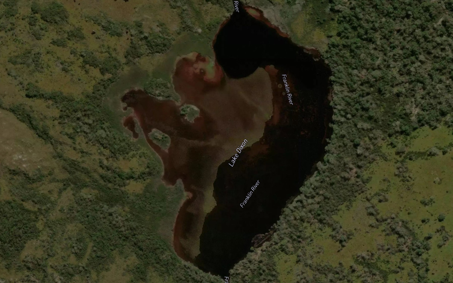 Satellite map of the Lake Dixon