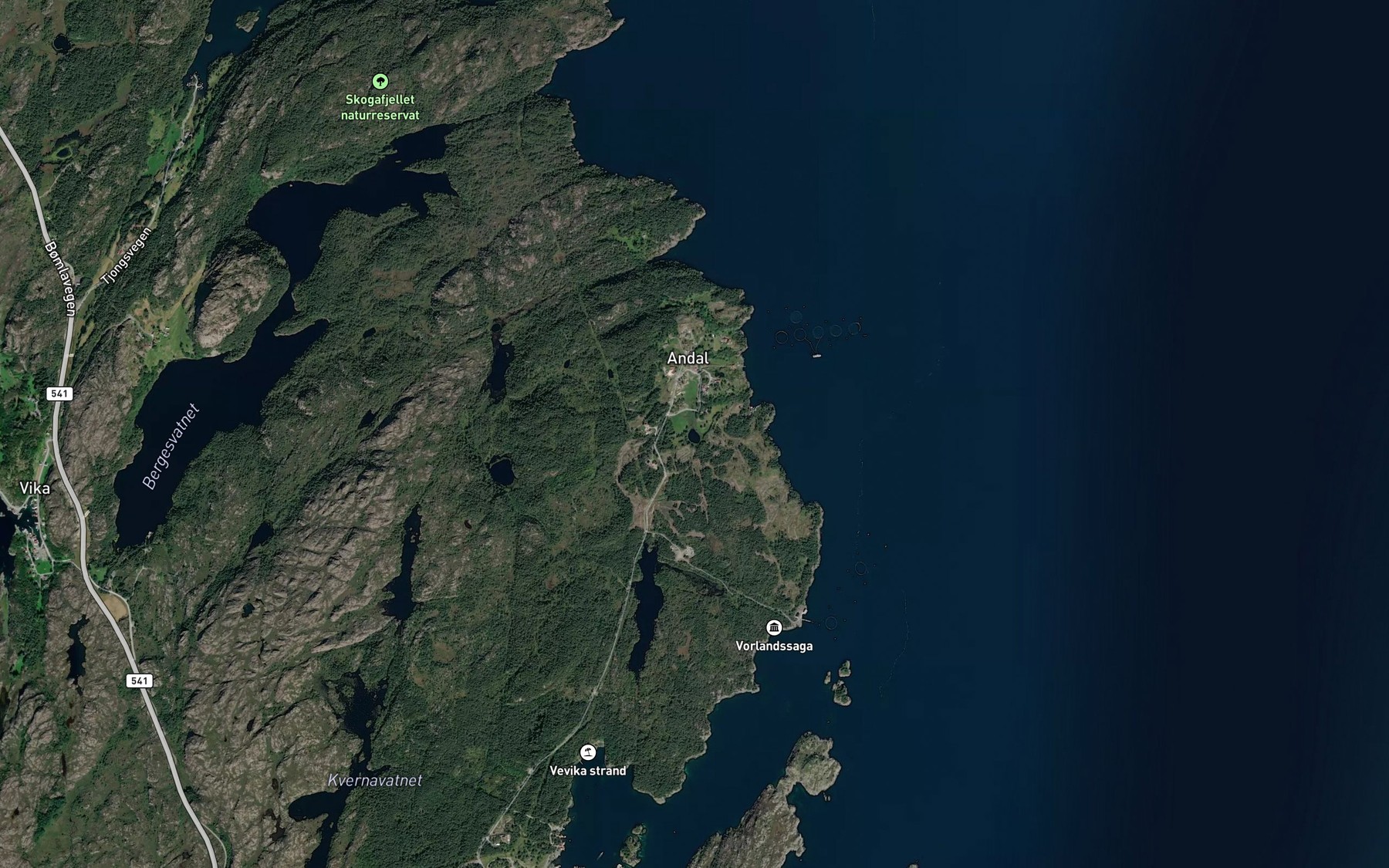 Satellite map of the Andalstjorna