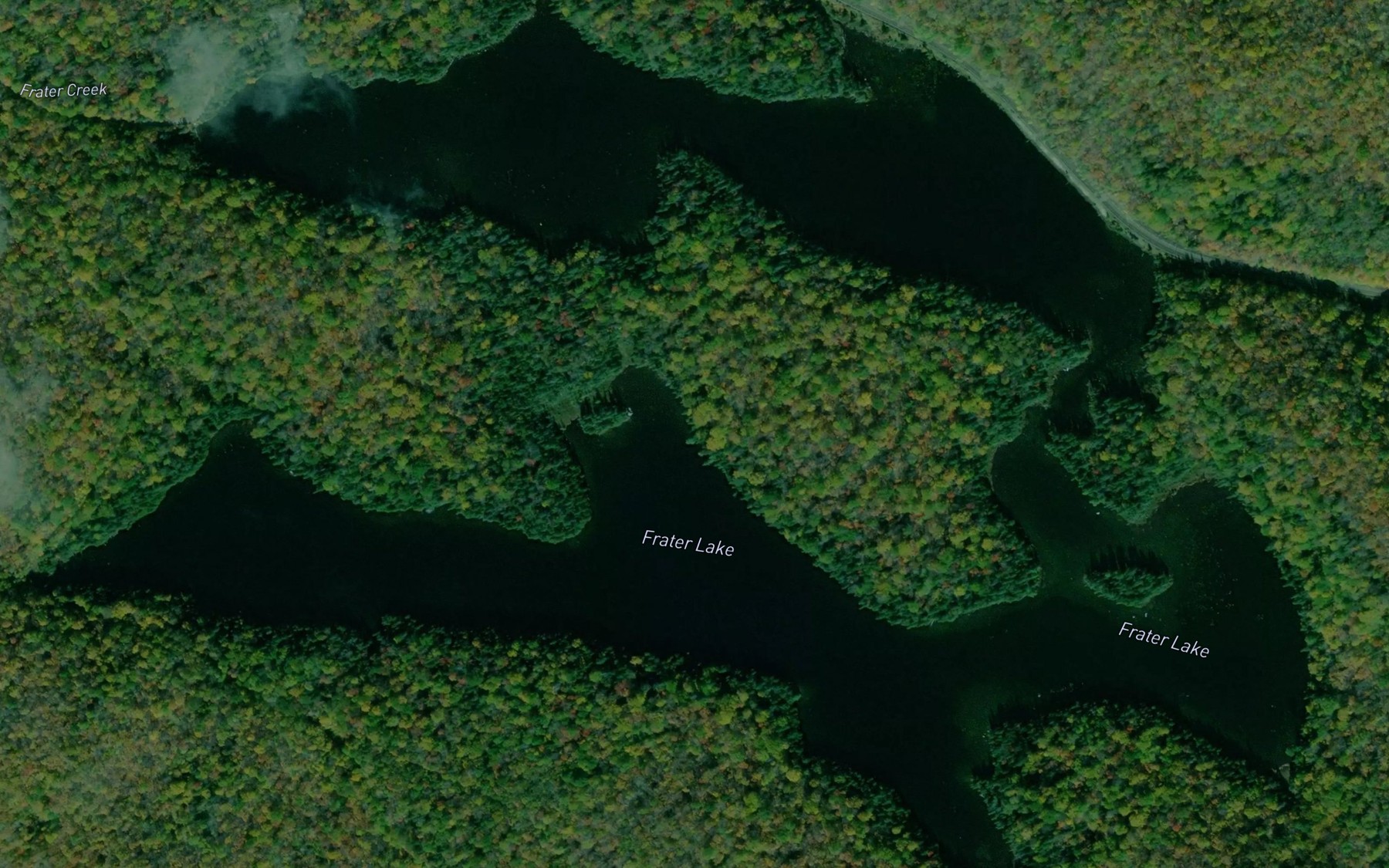 Satellite map of the Frater Lake