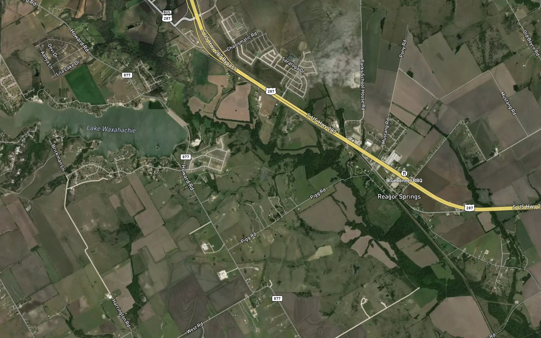 Satellite map of the Soil Conservation Service Site 23 Reservoir