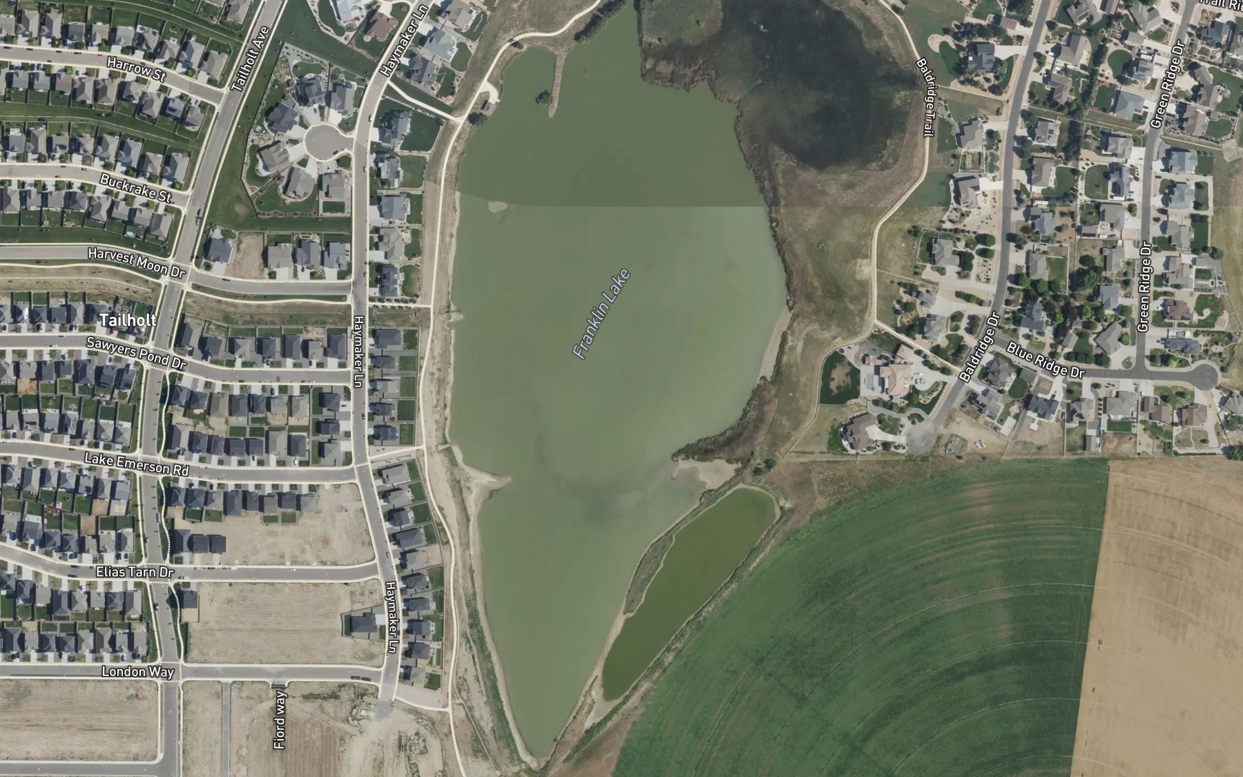 Satellite map of the Franklin Lake