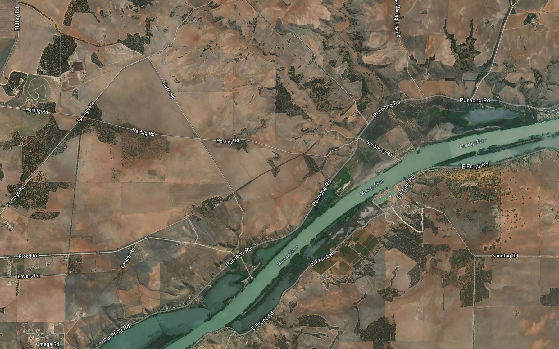Satellite map of the Milendella Creek