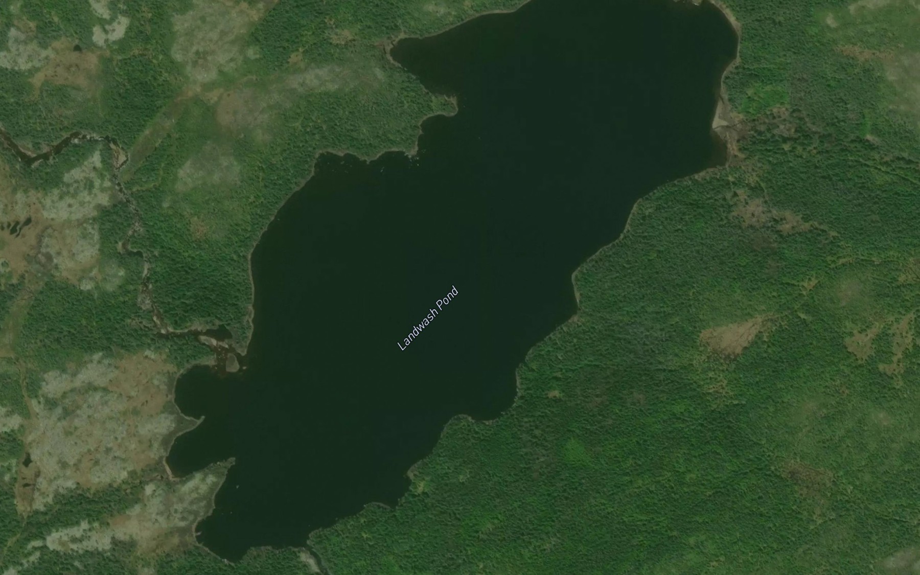 Satellite map of the Landwash Pond