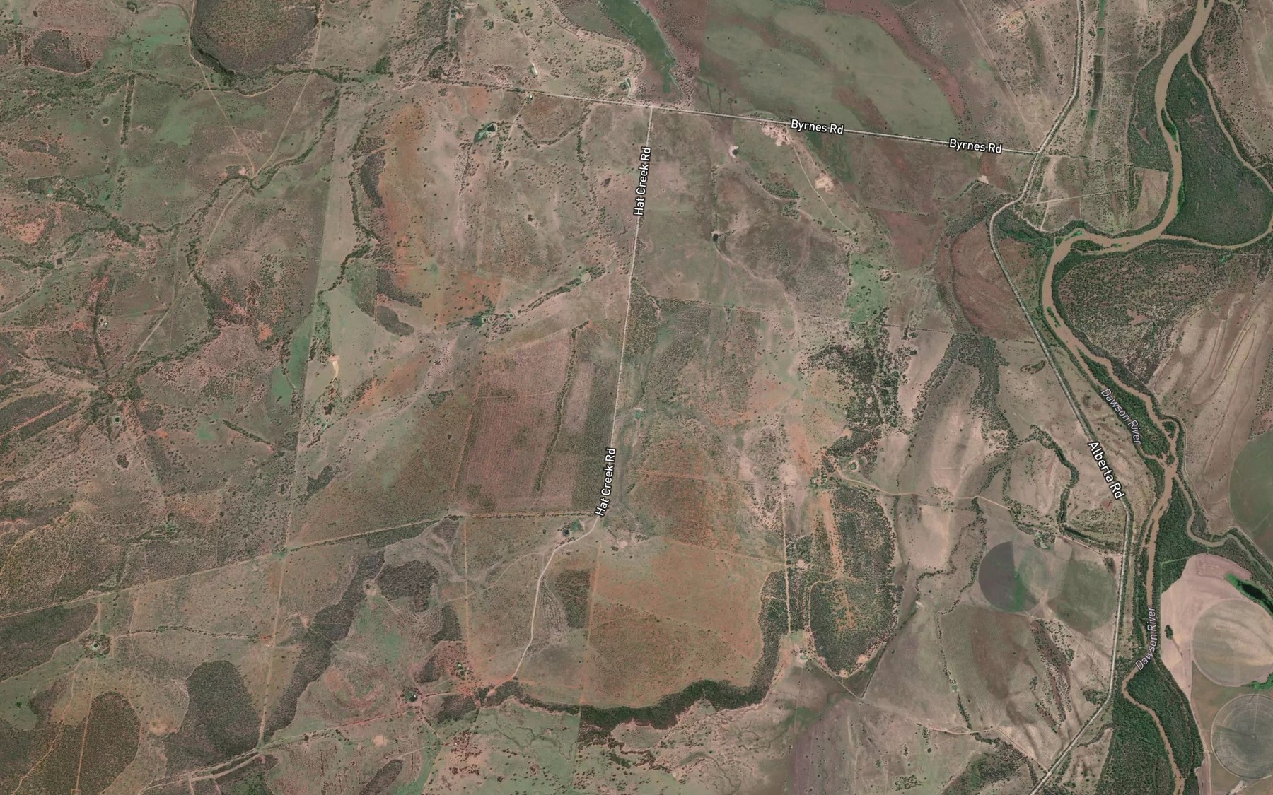Satellite map of the Banana Creek