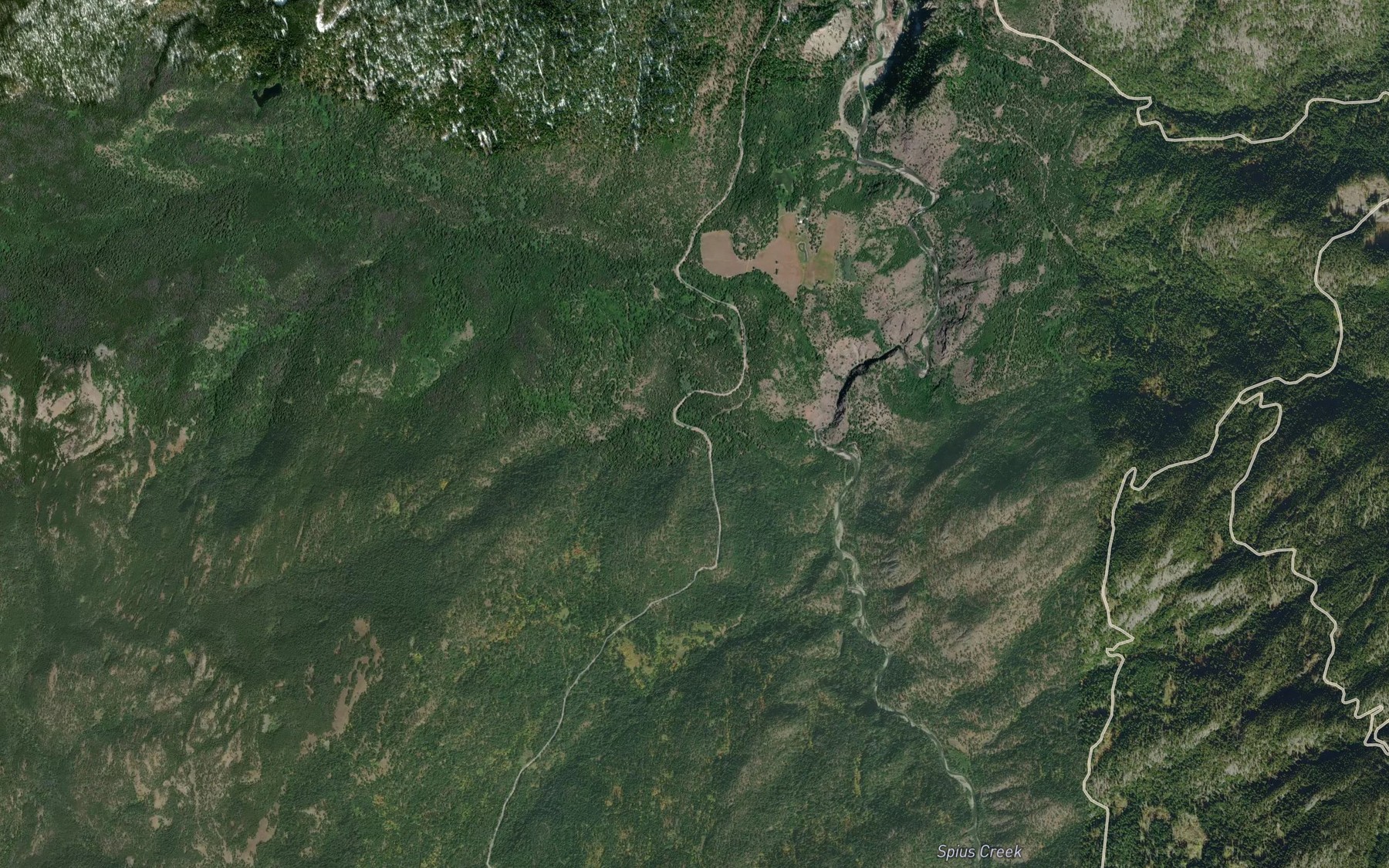 Satellite map of the Powers Creek