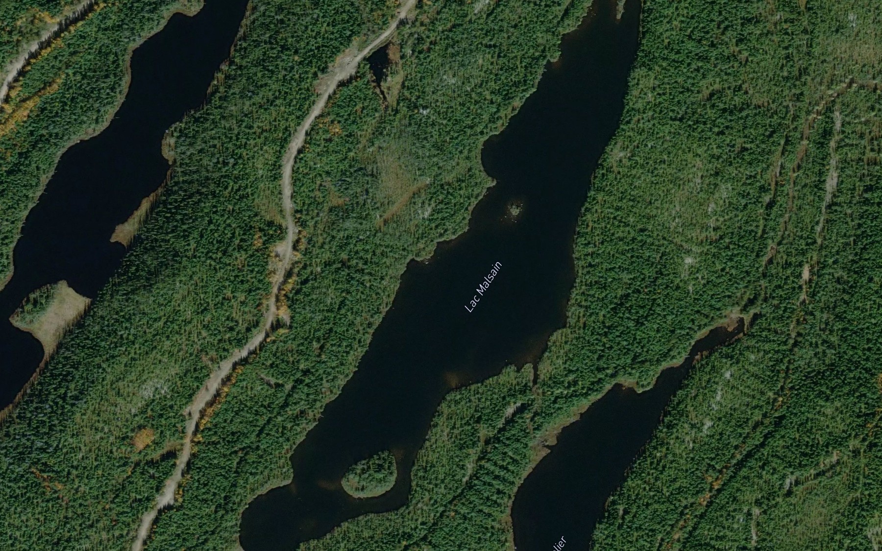 Satellite map of the Lac Malsain