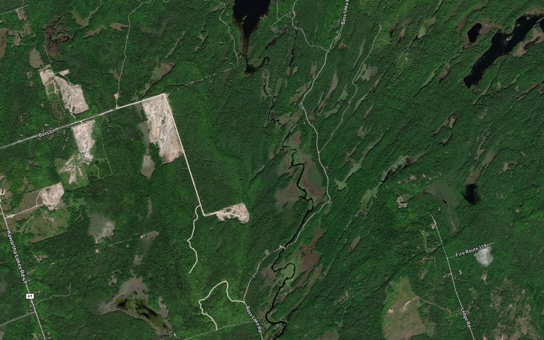 Satellite map of the Lavery Creek