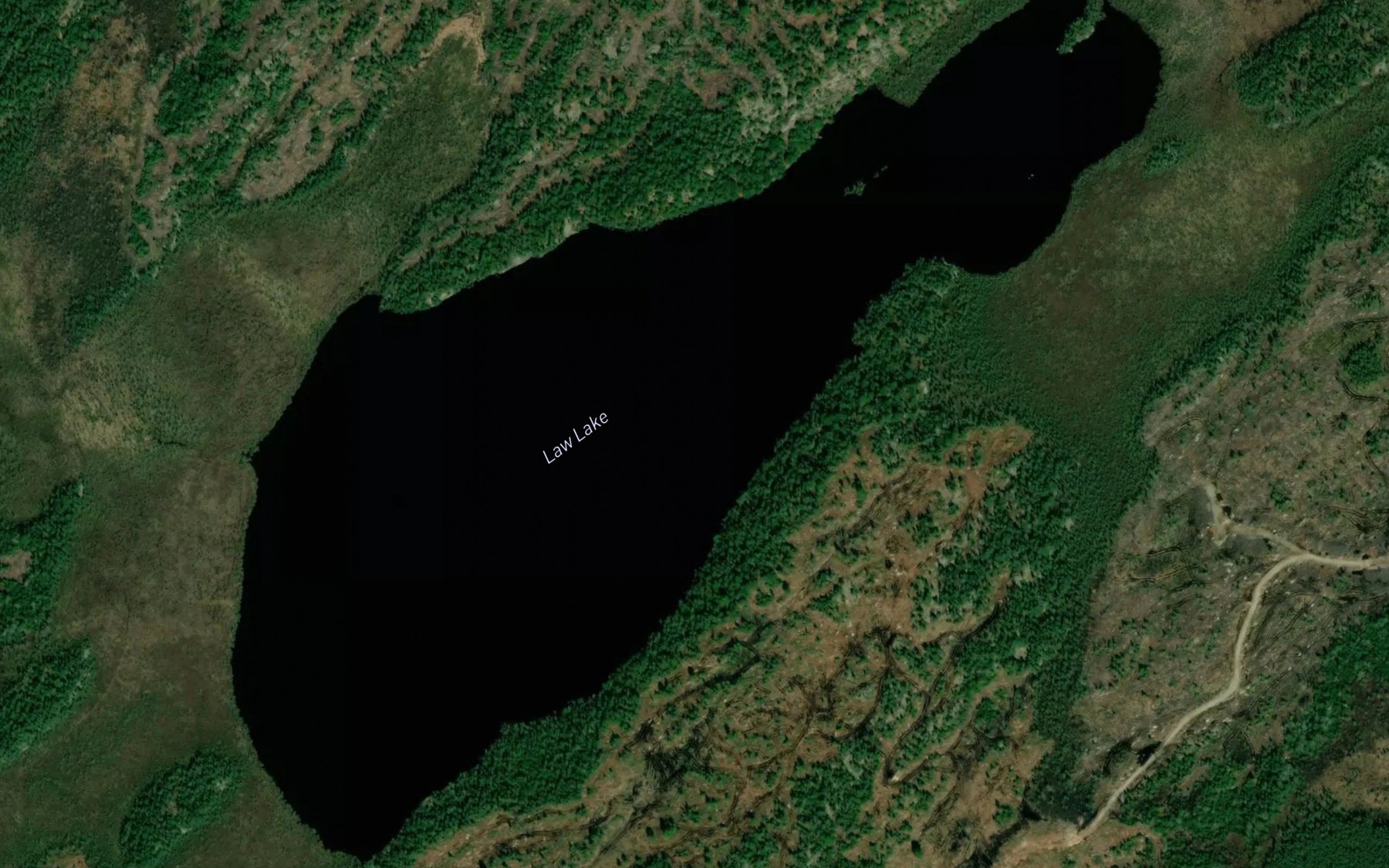Satellite map of the Law Lake
