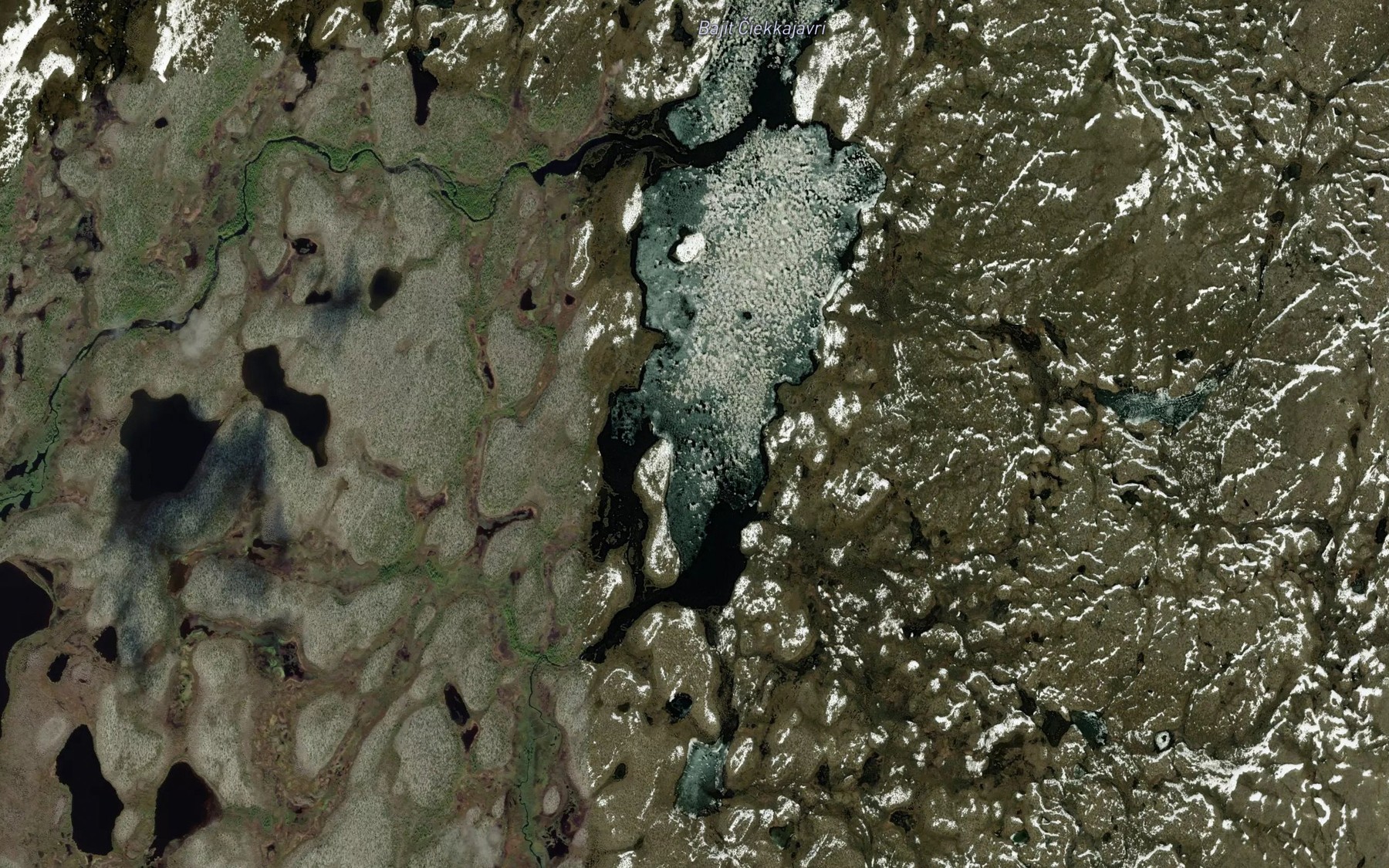 Satellite map of the Cieggajavri,bajit