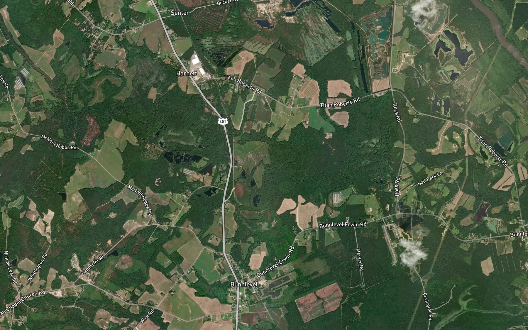 Satellite map of the Smith Branch