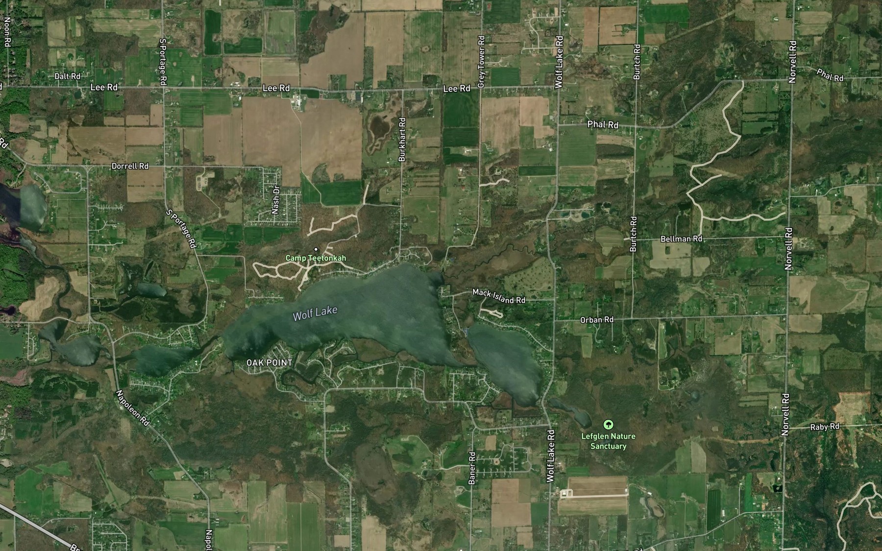 Satellite map of the Willow Creek