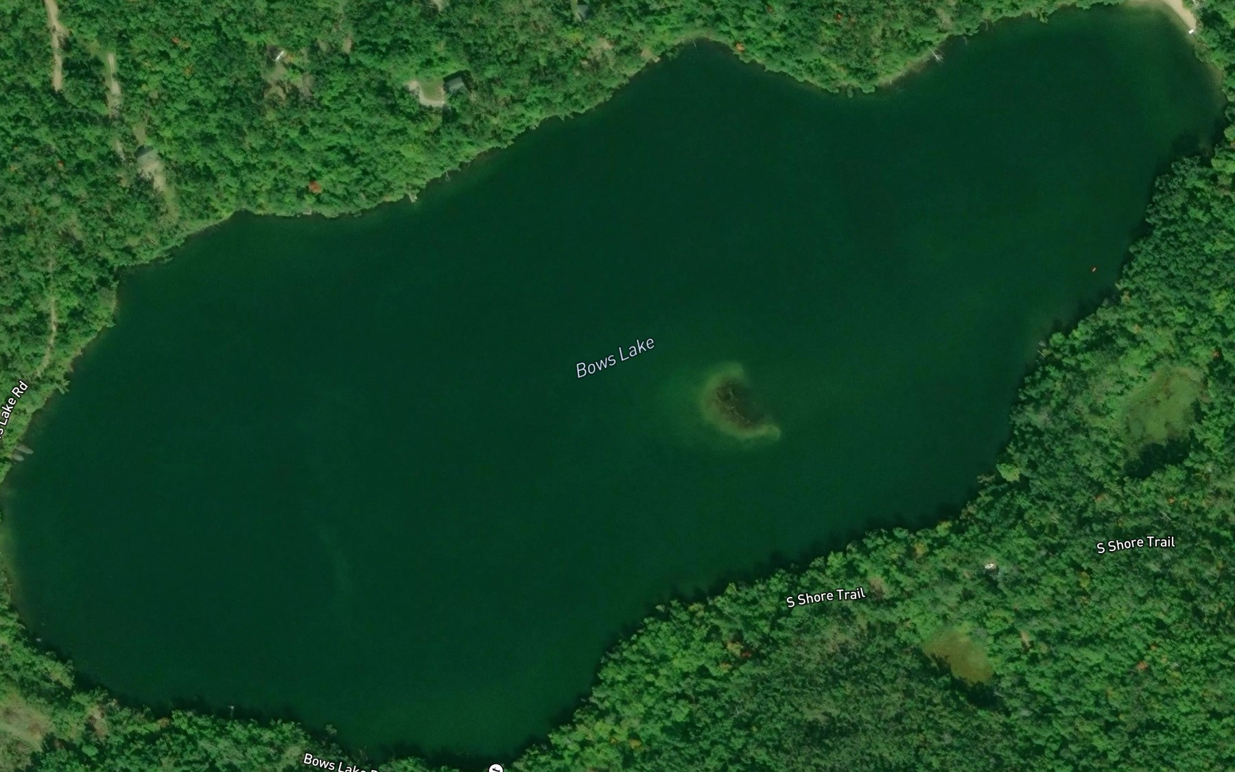Satellite map of the Bows Lake