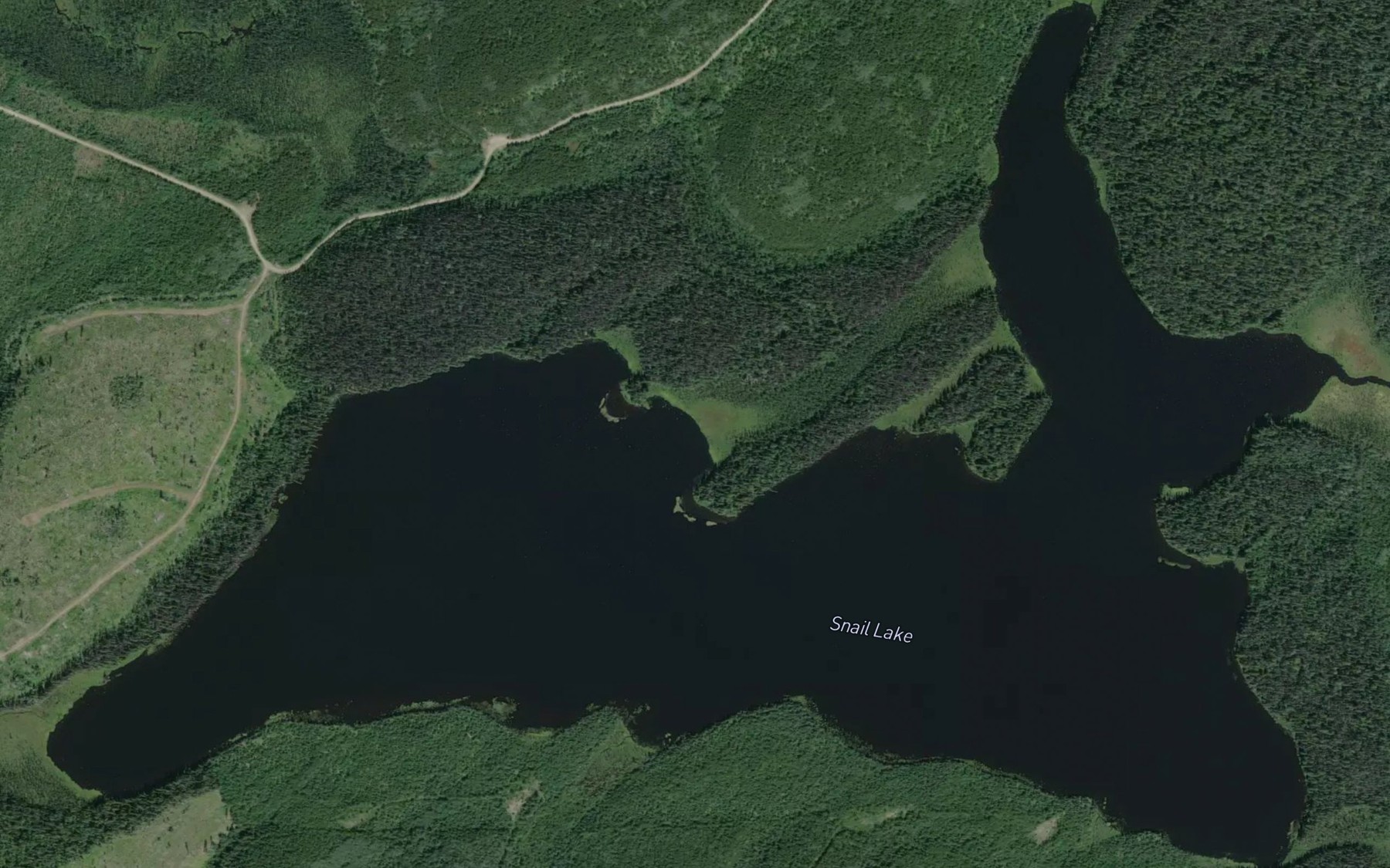 Satellite map of the Snail Lake
