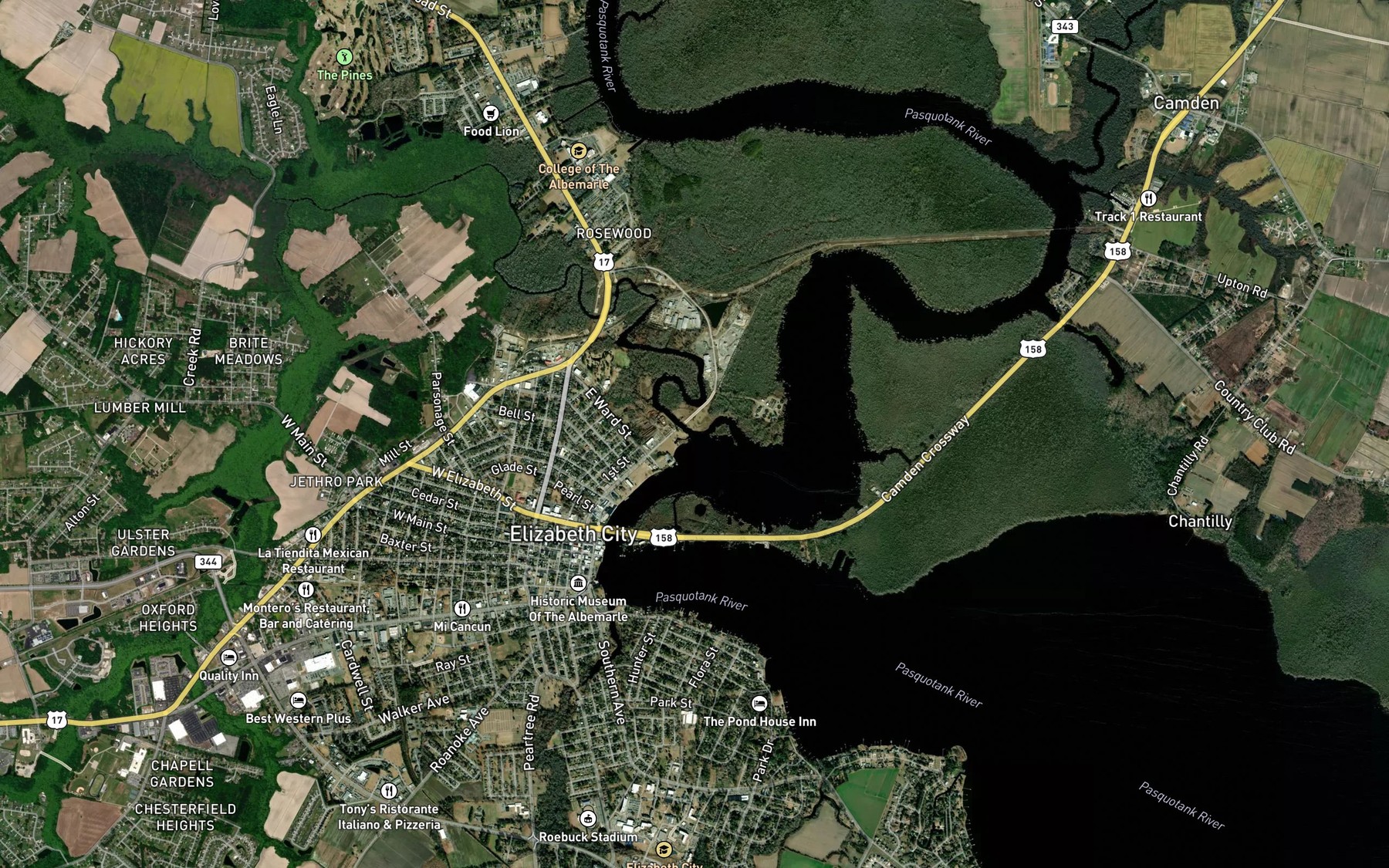 Satellite map of the Knobbs Creek