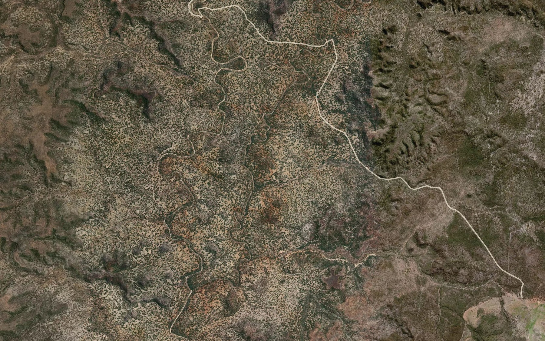 Satellite map of the Spring Gully