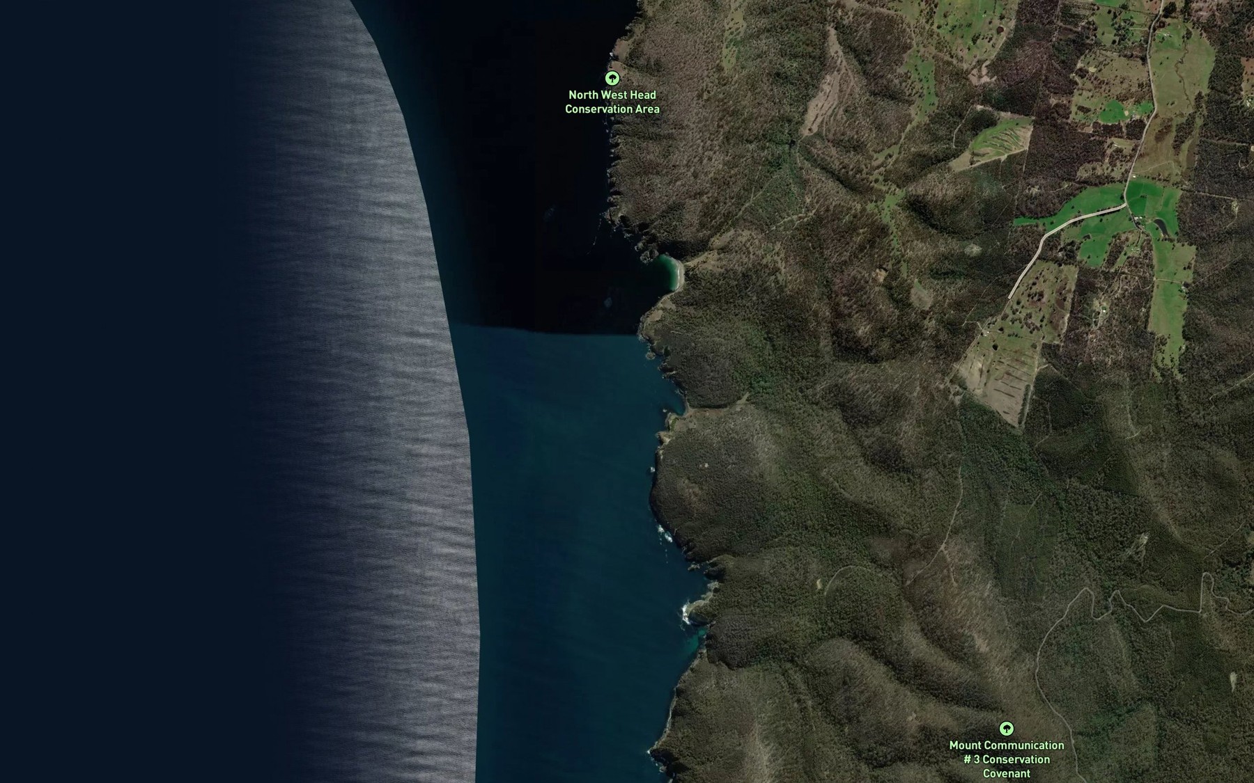 Satellite map of the Storm Cove