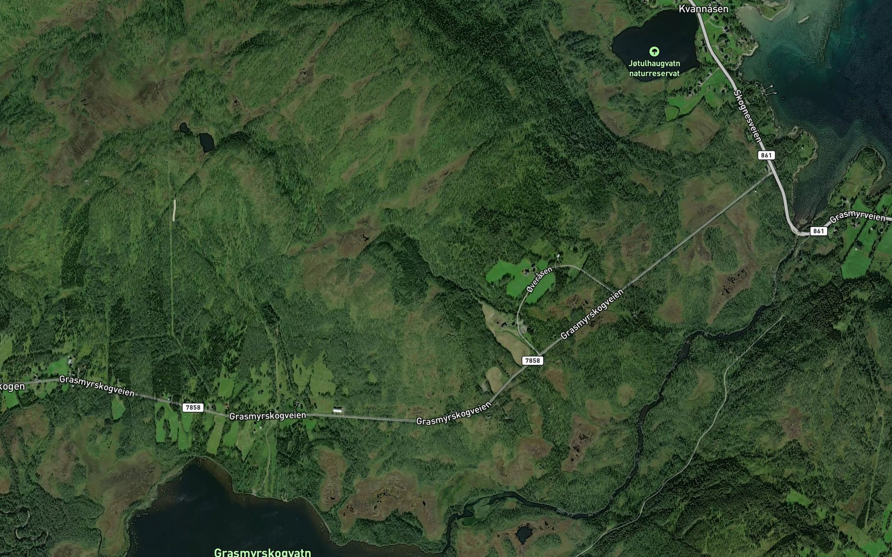 Satellite map of the Finnsetelva