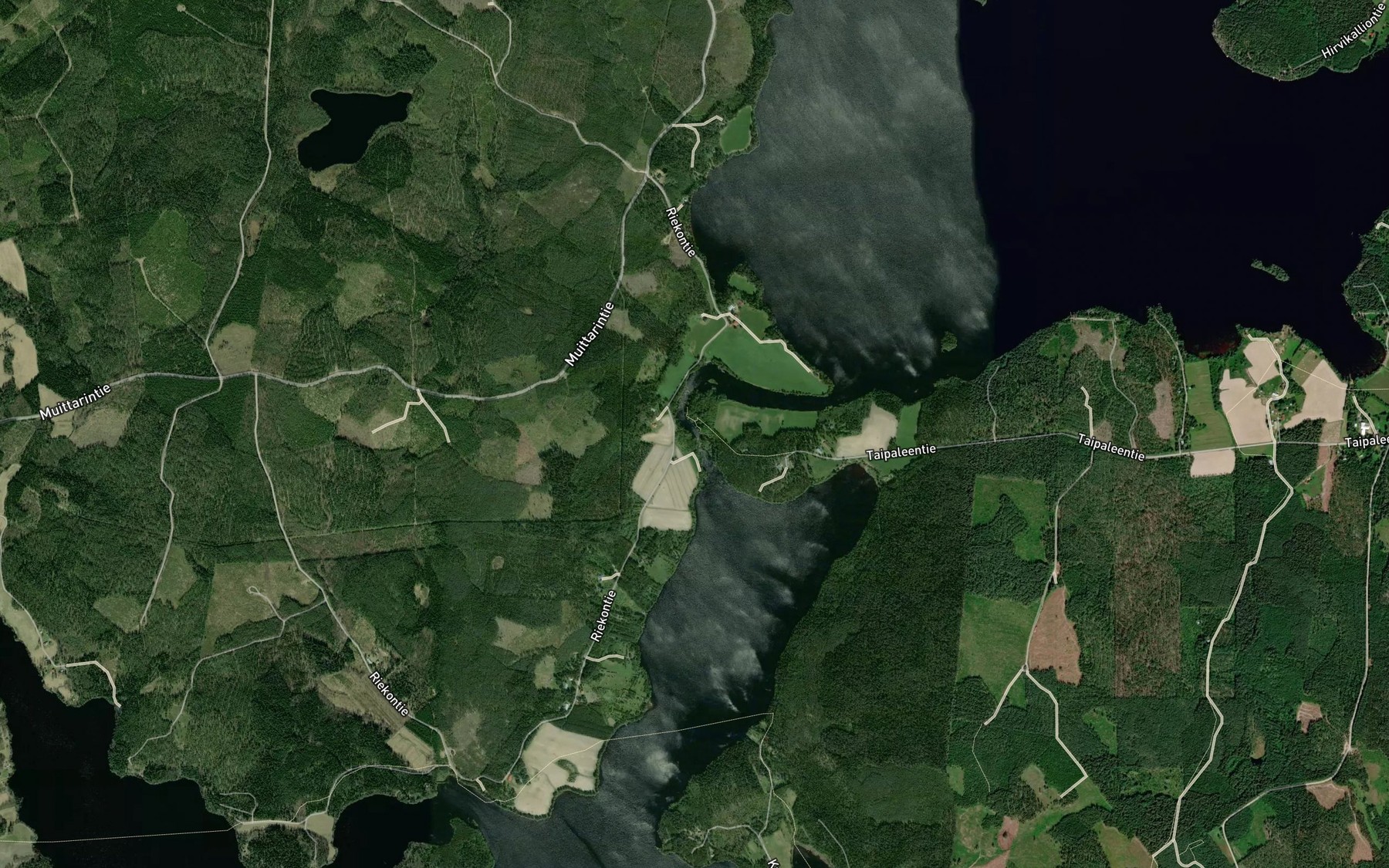 Satellite map of the Riekonkoski