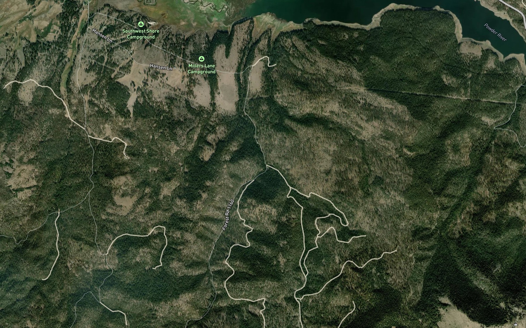 Satellite map of the Little Dean Creek