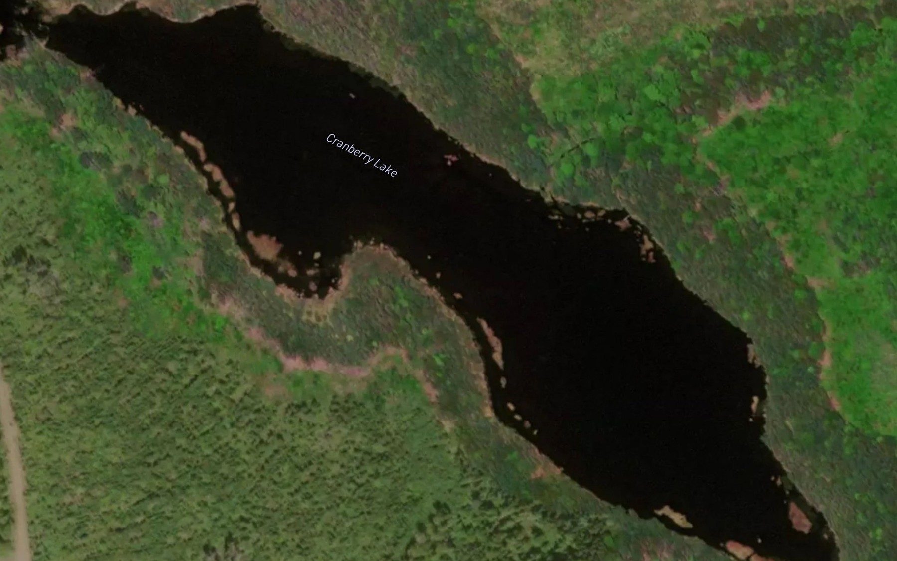 Satellite map of the Cranberry Lake