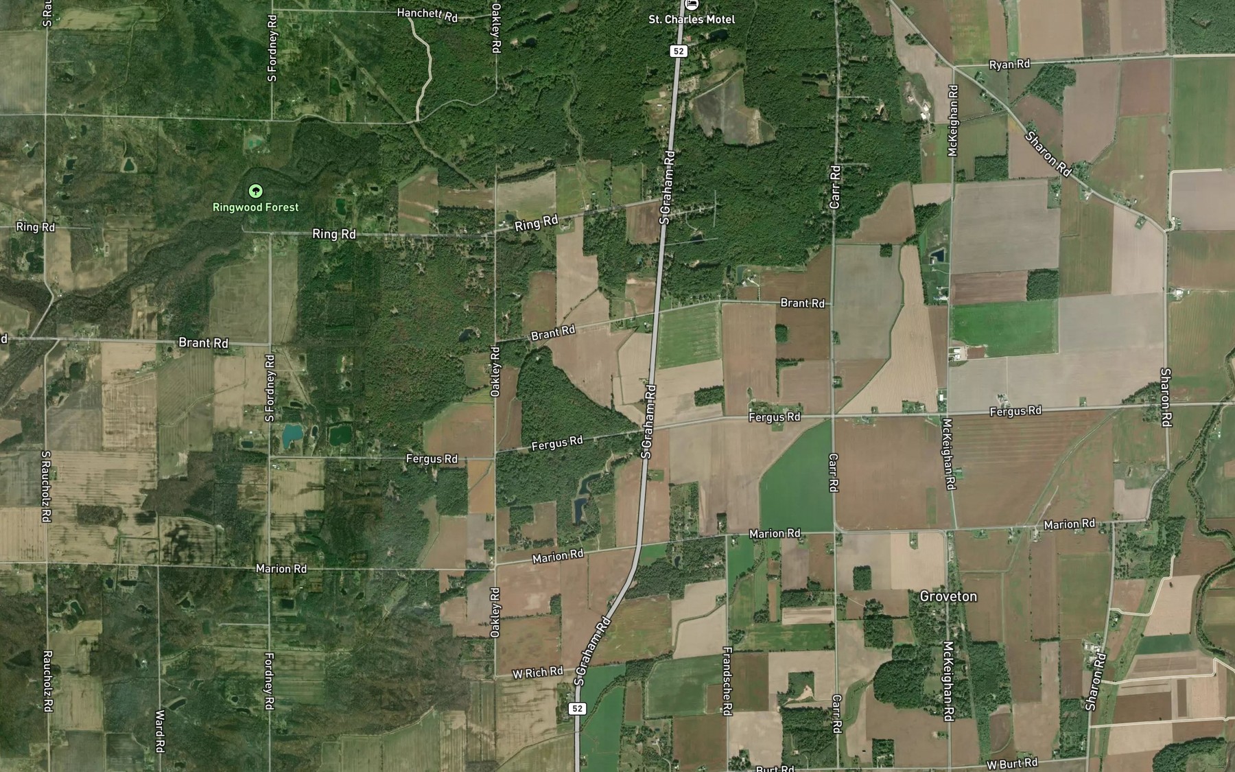 Satellite map of the Dygert Drain