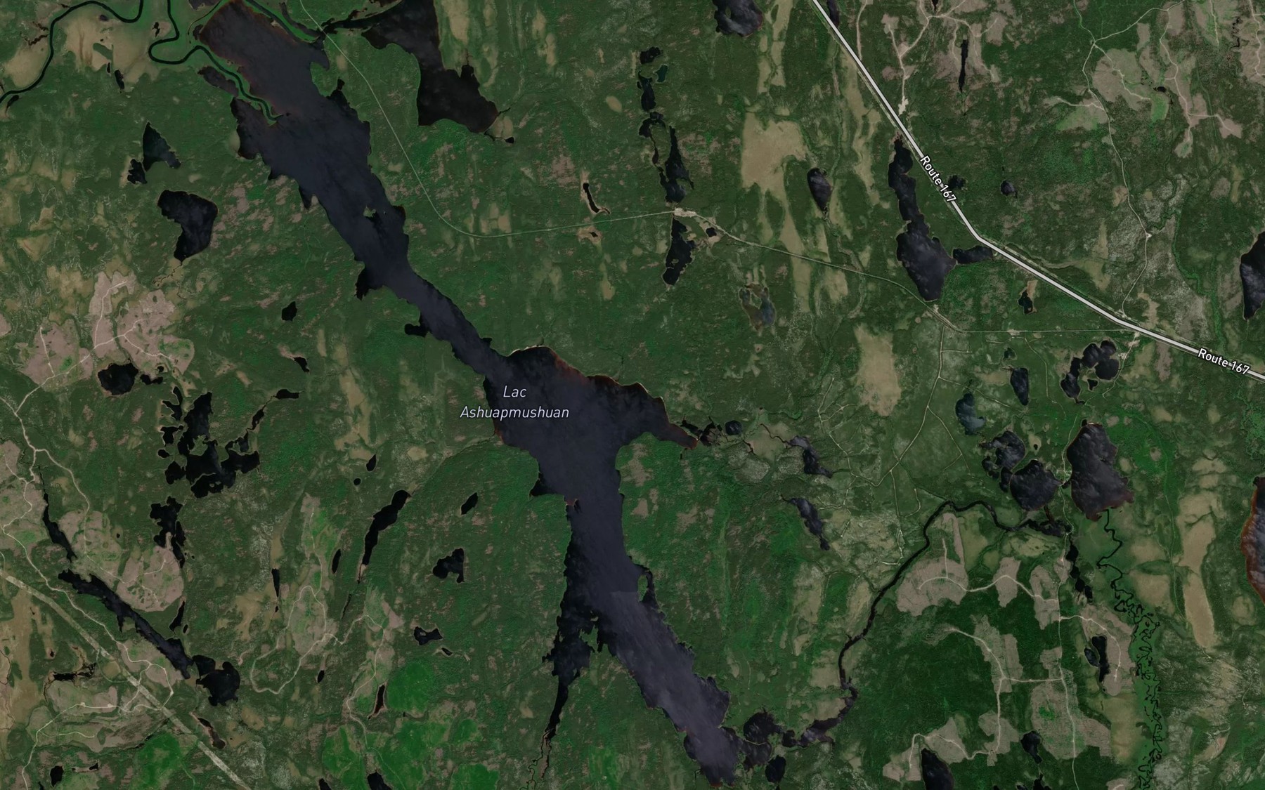 Satellite map of the Lac Ashuapmushuan