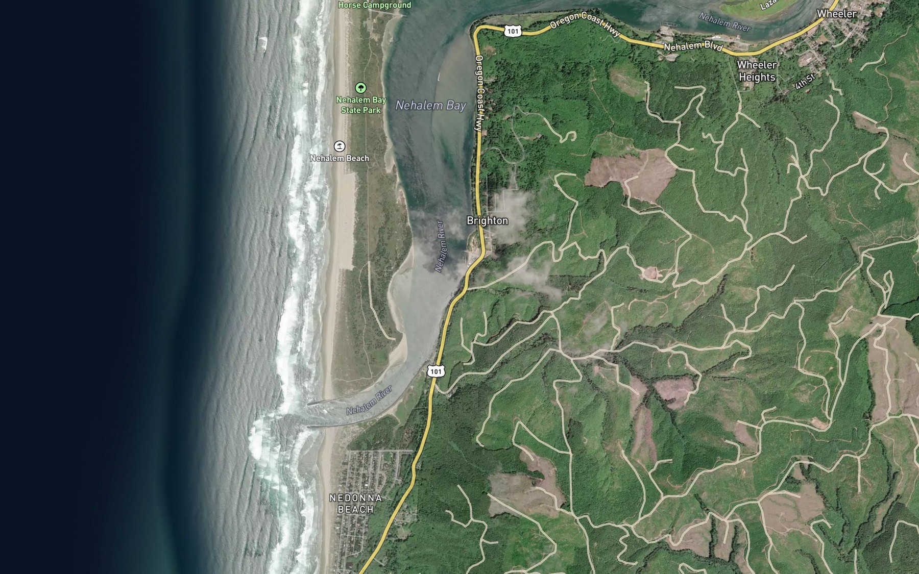 Satellite map of the Messhouse Creek