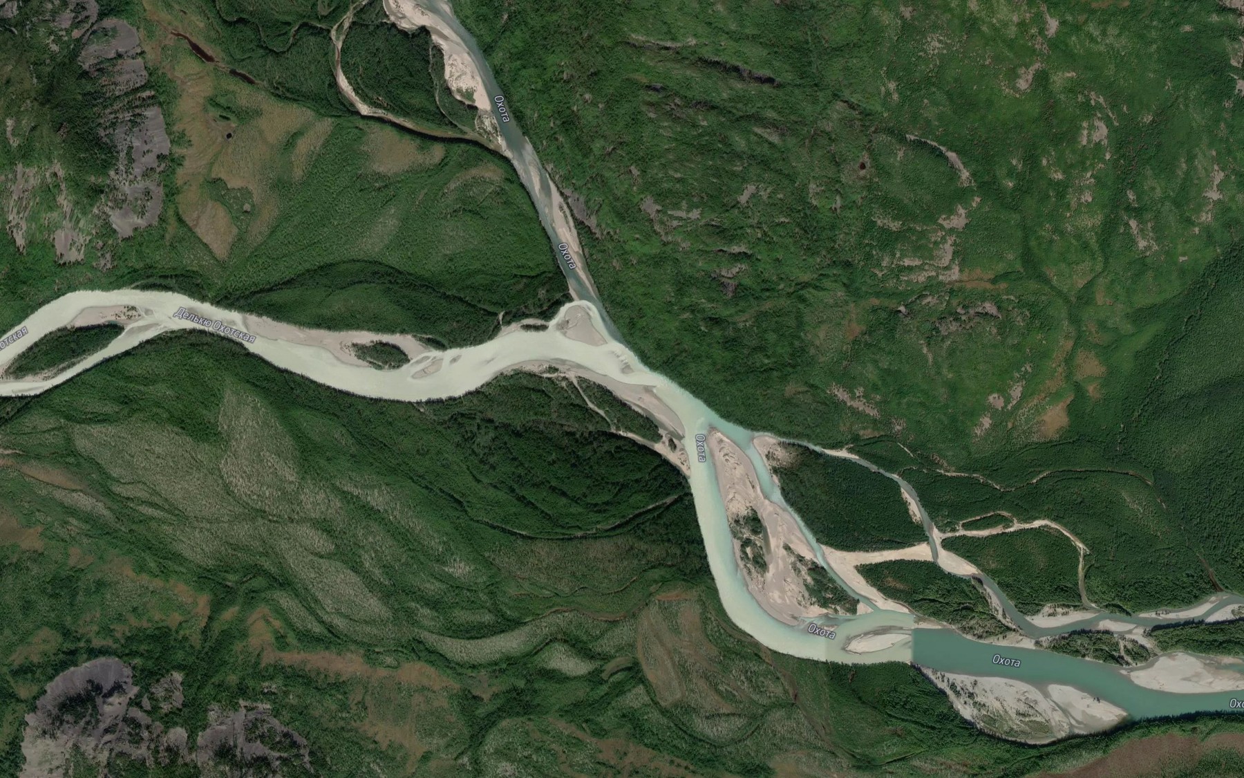 Satellite map of the Del'kyu-Okhotskaya