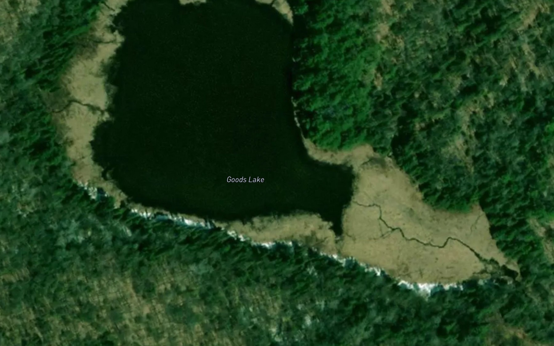 Satellite map of the Goods Lake