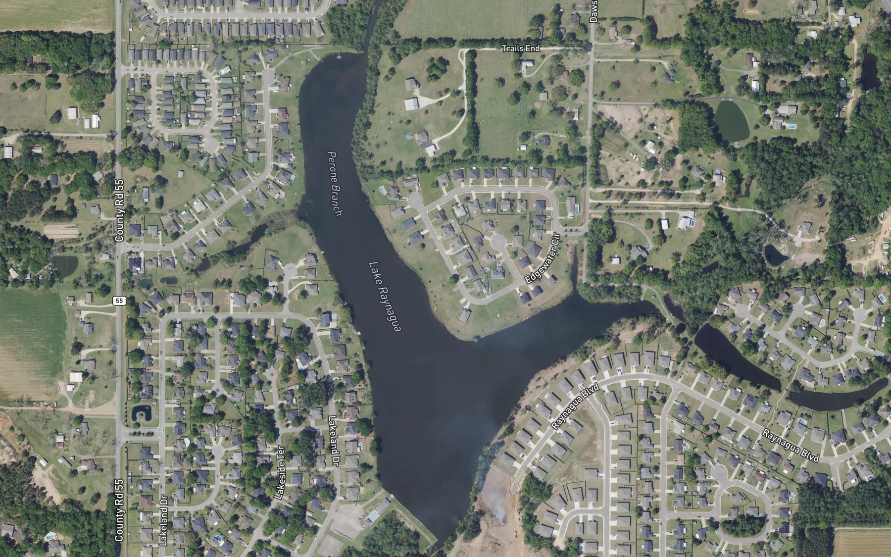 Satellite map of the Lake Raynagua
