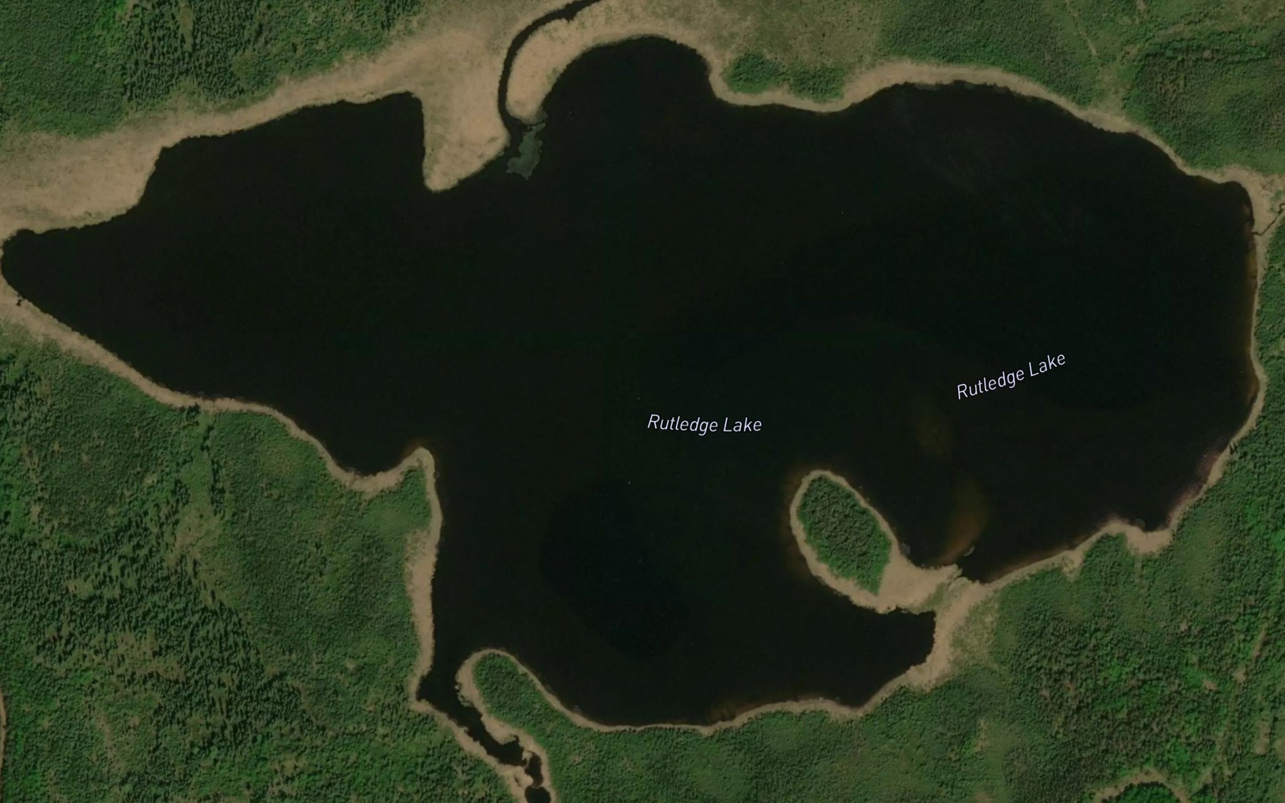 Satellite map of the Rutledge Lake